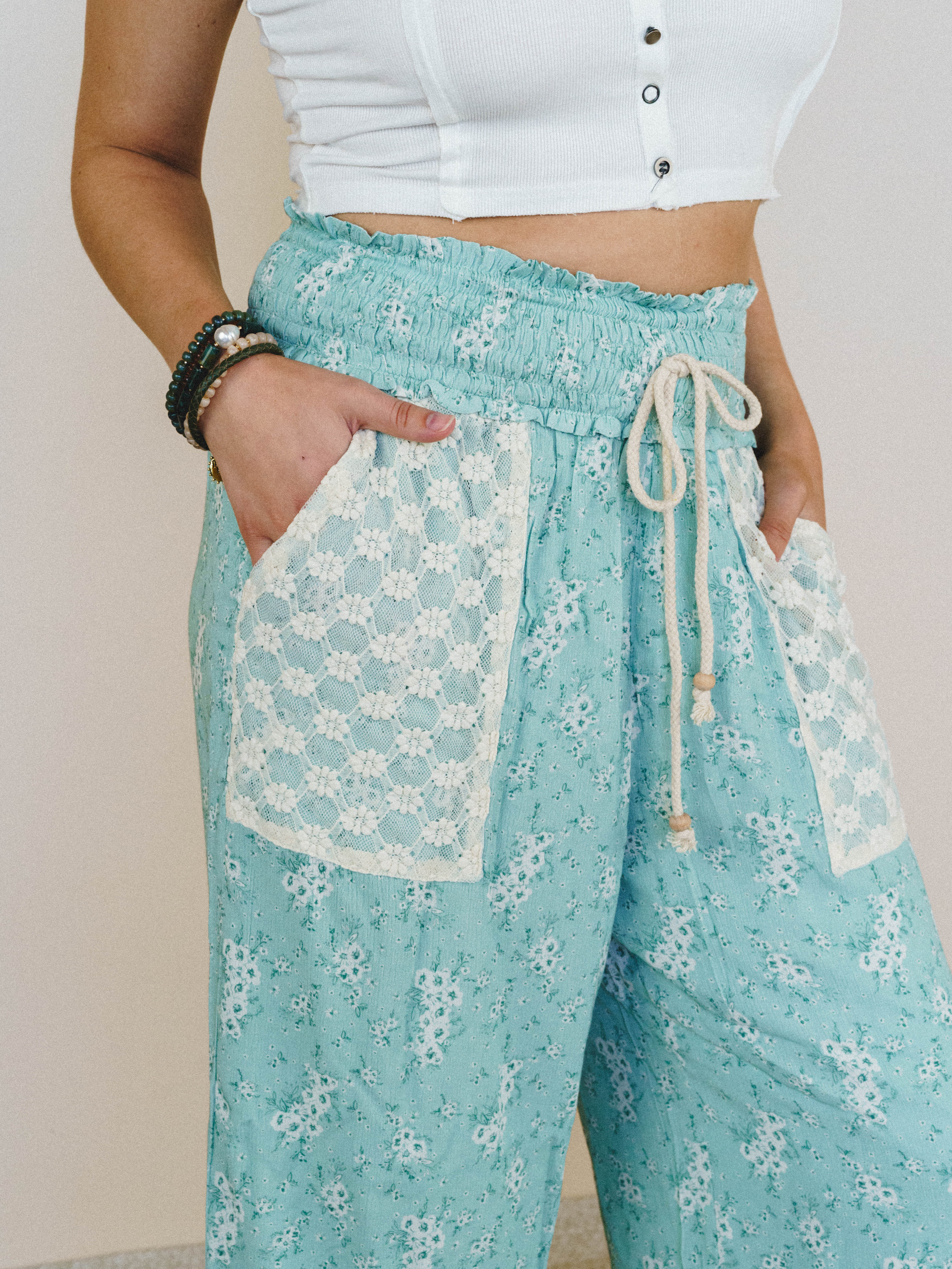 Provence Wide Leg Pants - Sage - Image 4