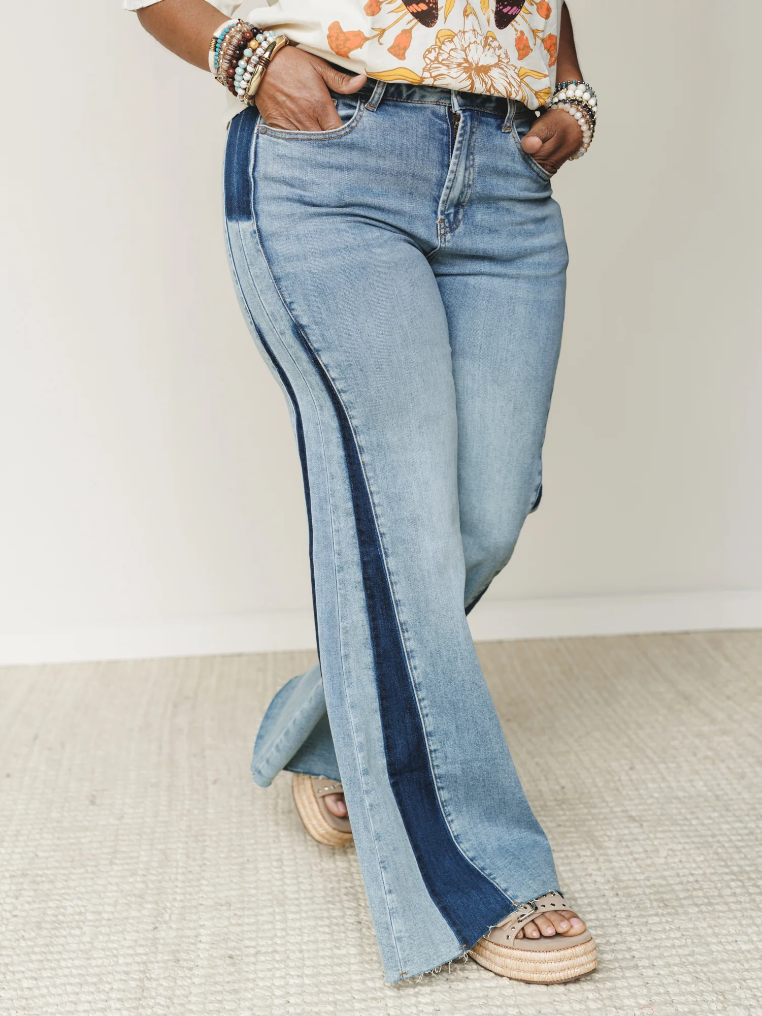 Retro Revival Wide Flare Jeans - Blue - Image 2