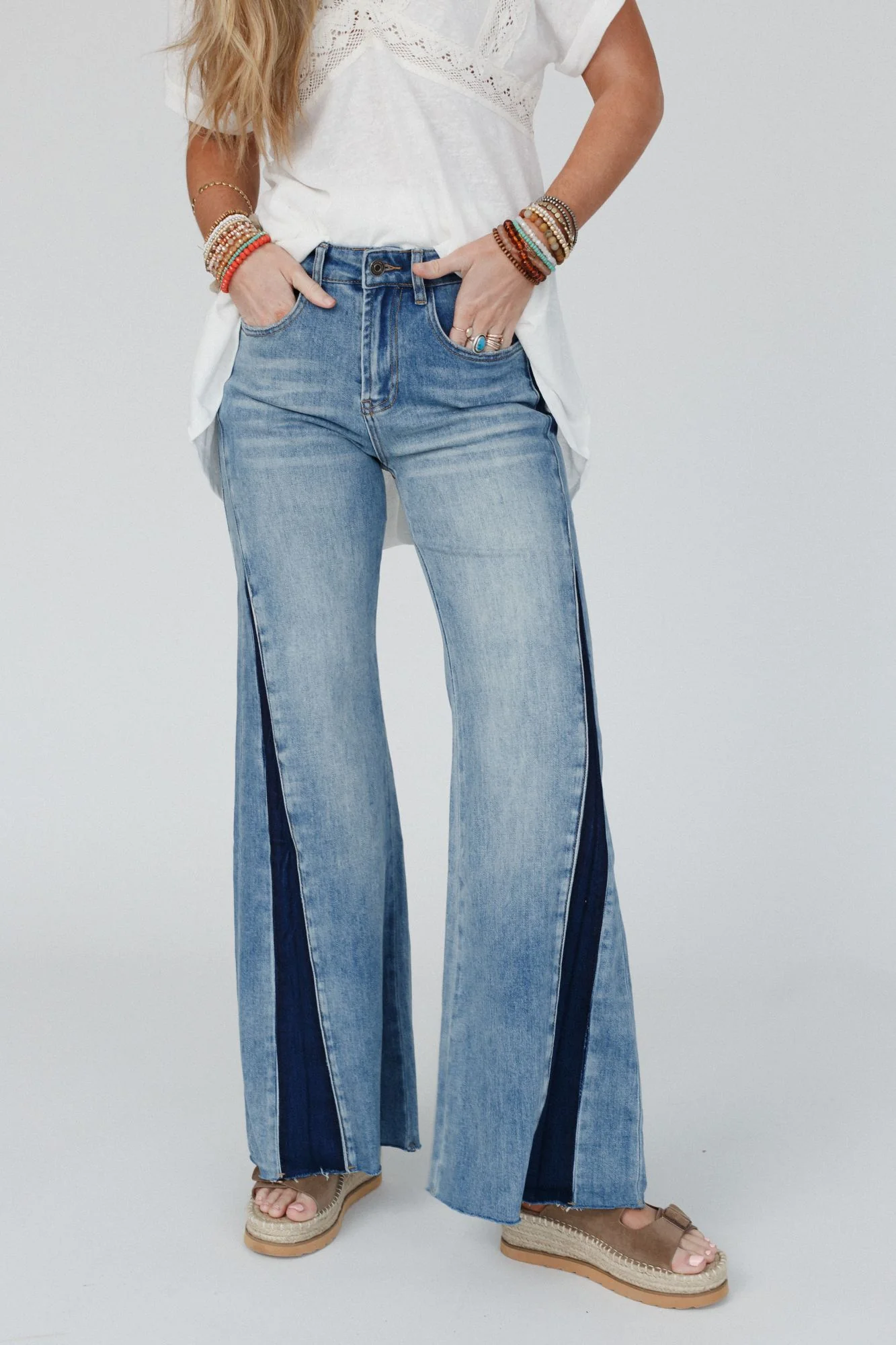 Retro Revival Wide Flare Jeans - Blue - Image 3