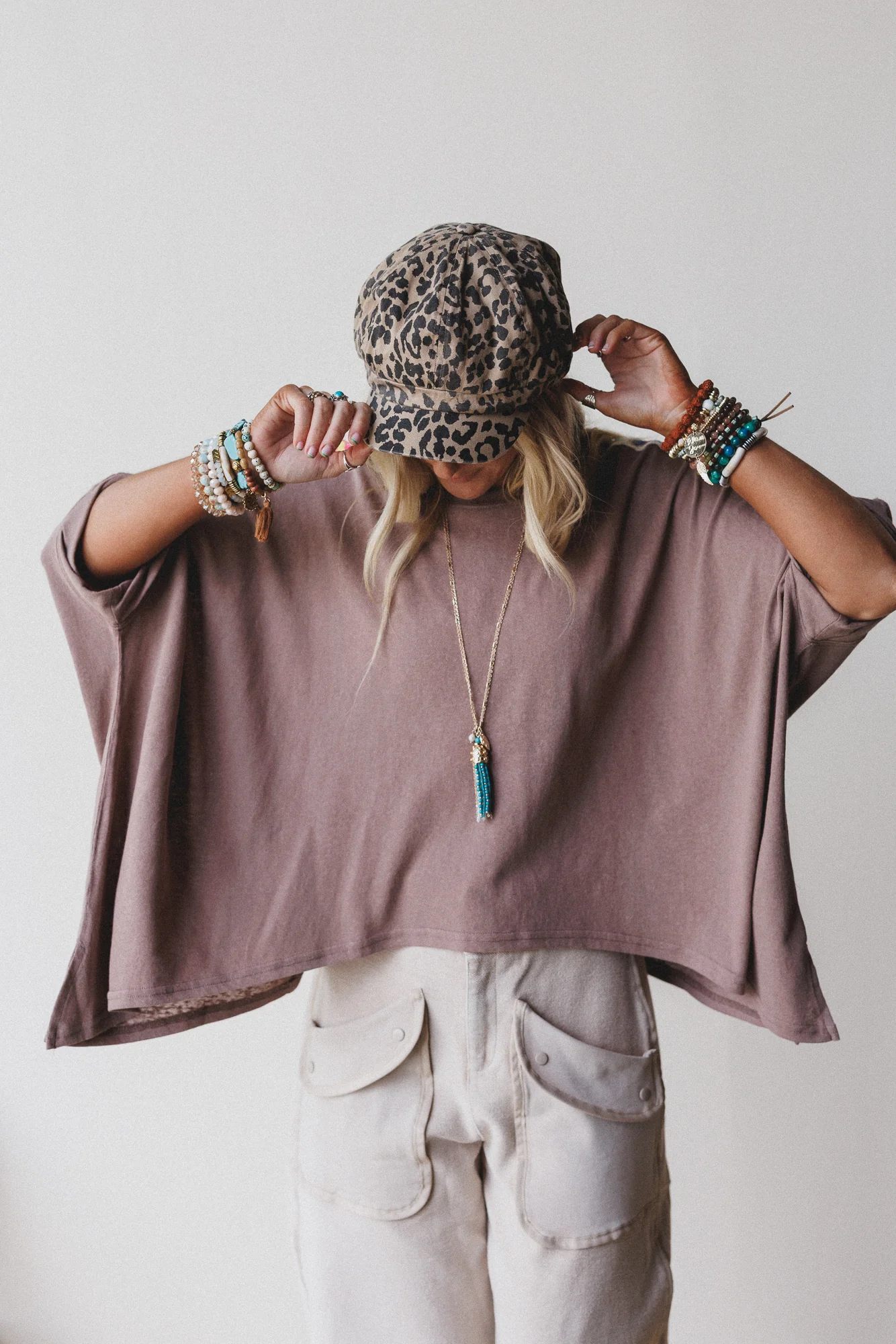 Riverbend Crochet Trim Top - Mocha - Image 2