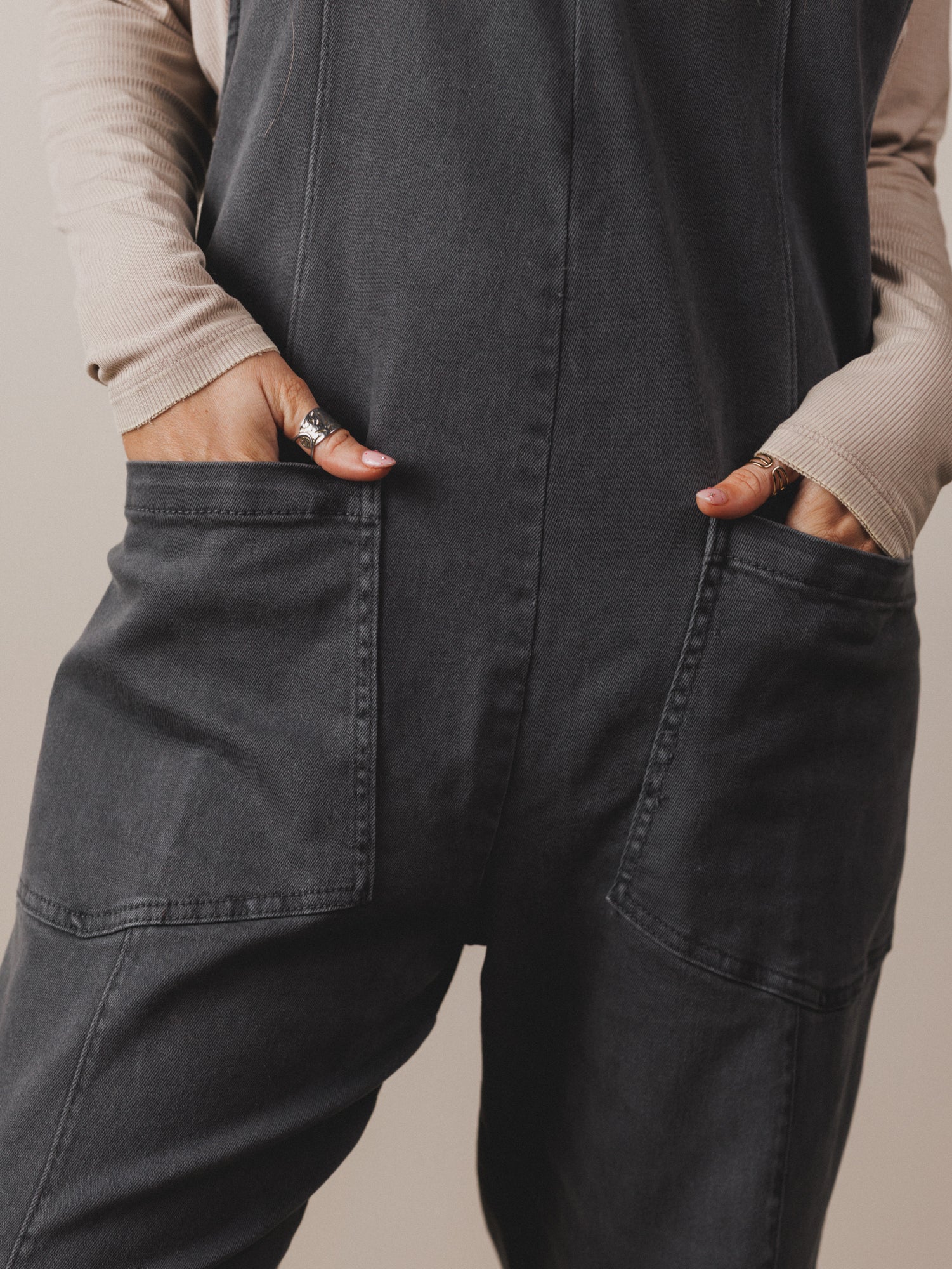 Riverbend Crossing Jumpsuit  - Ash Black - Image 4