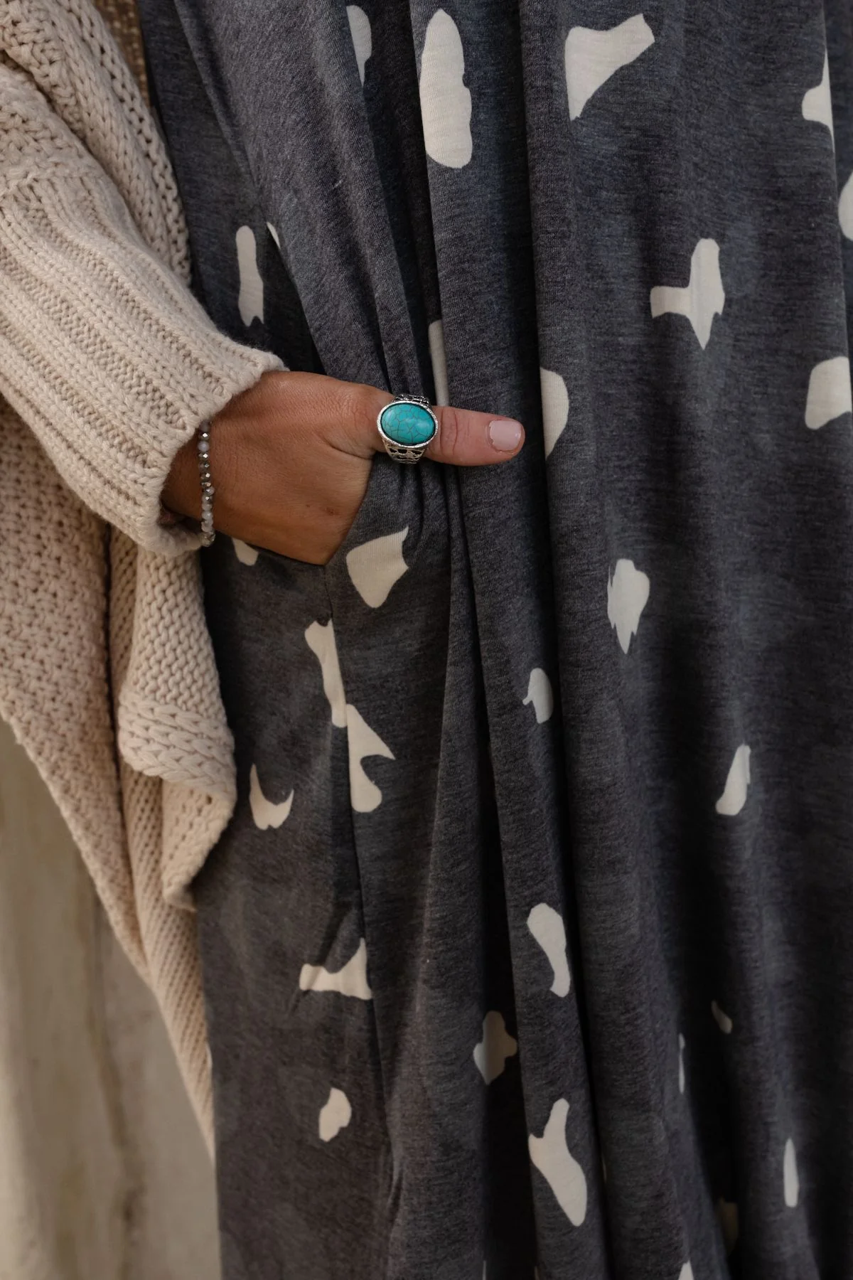 Riviera Maya Adjustable Turquoise Ring - Silver - Image 2