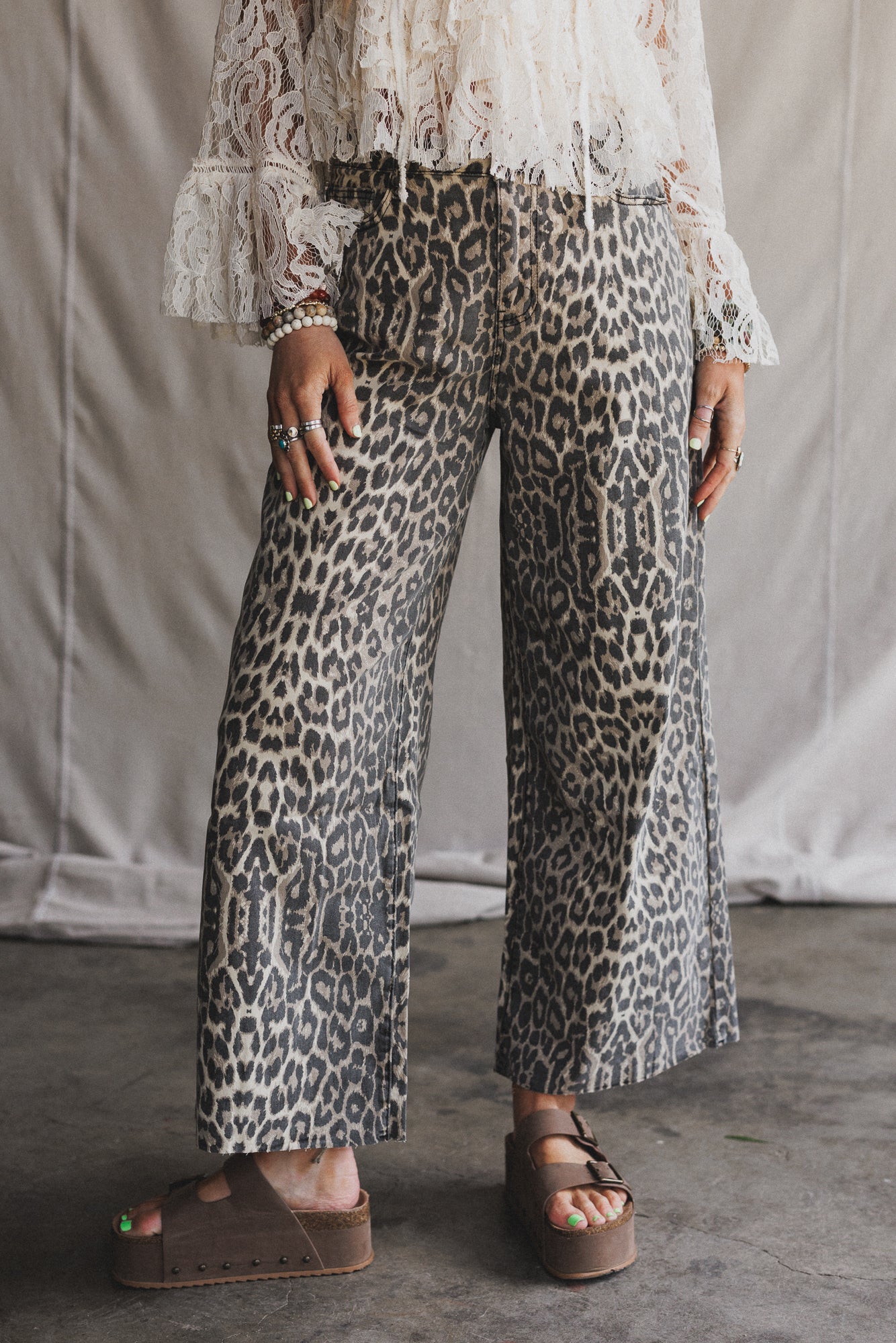 Roaming Leopard Print Pants - Brown - Image 3