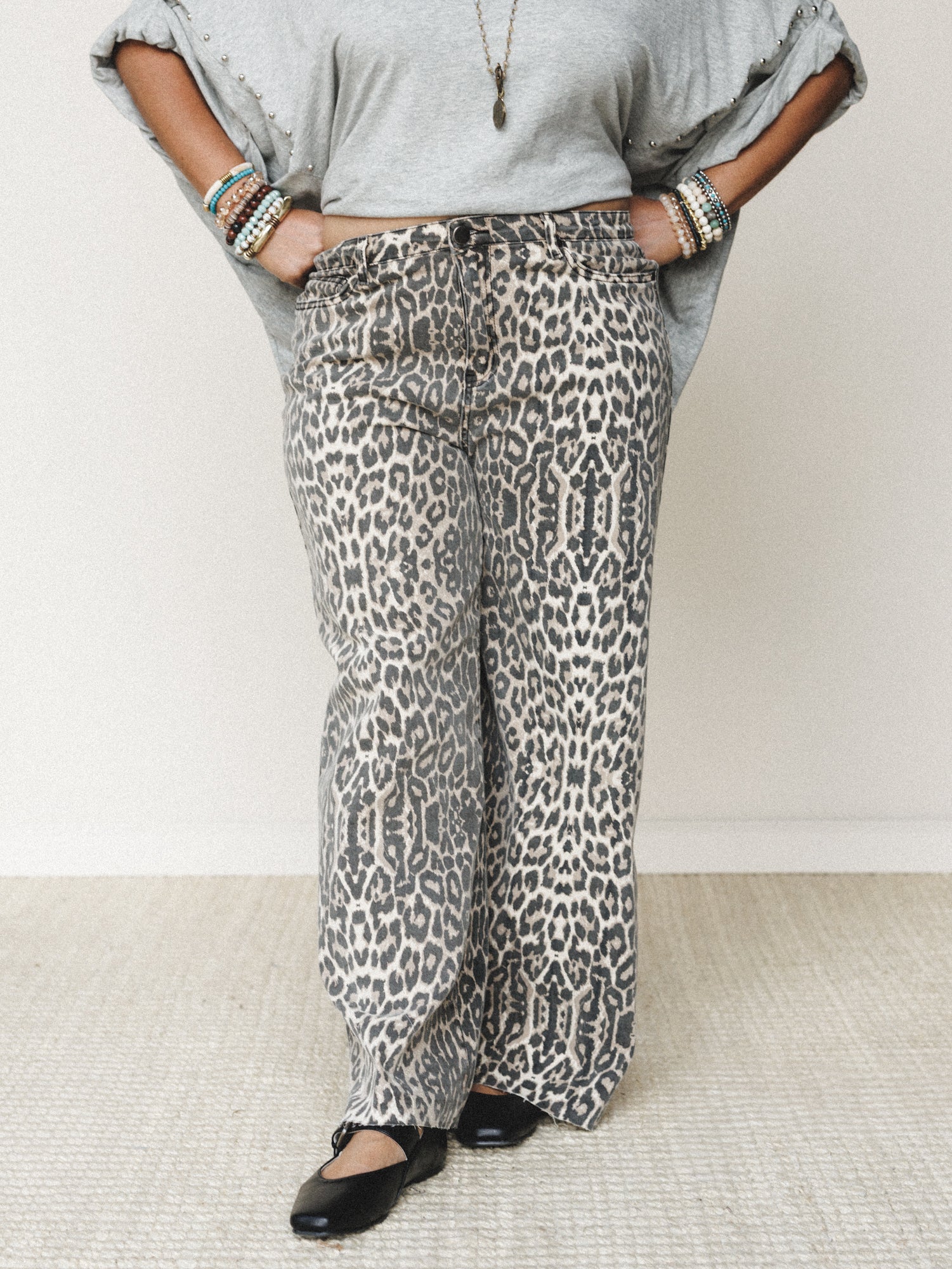 Roaming Leopard Print Pants - Brown - Image 9