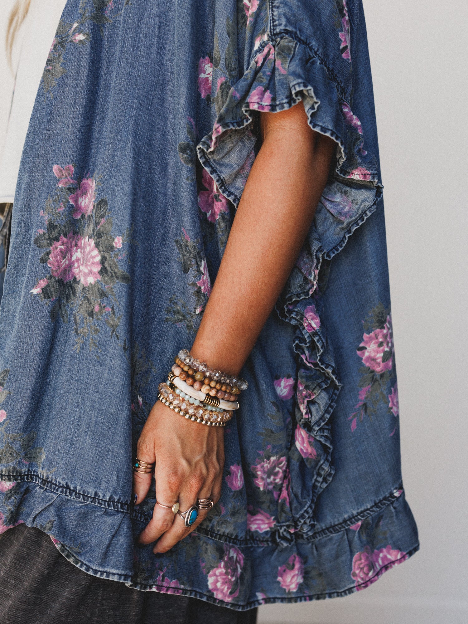 Robbie Floral Denim Jacket - Denim - Image 2