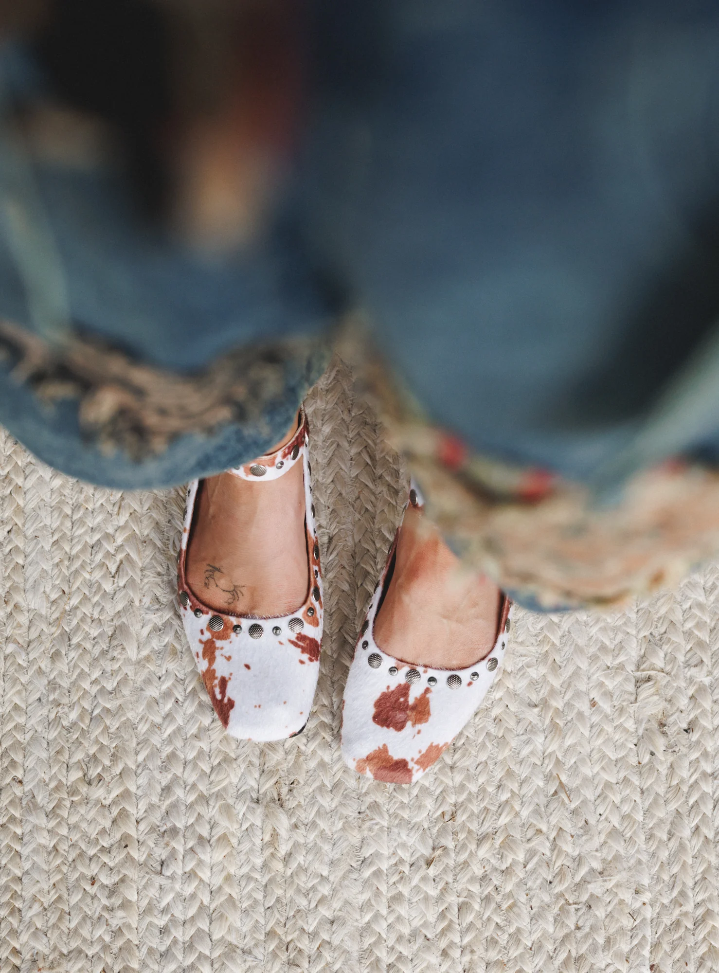 Rockstar Ballet Flats - Cow Print - Image 3