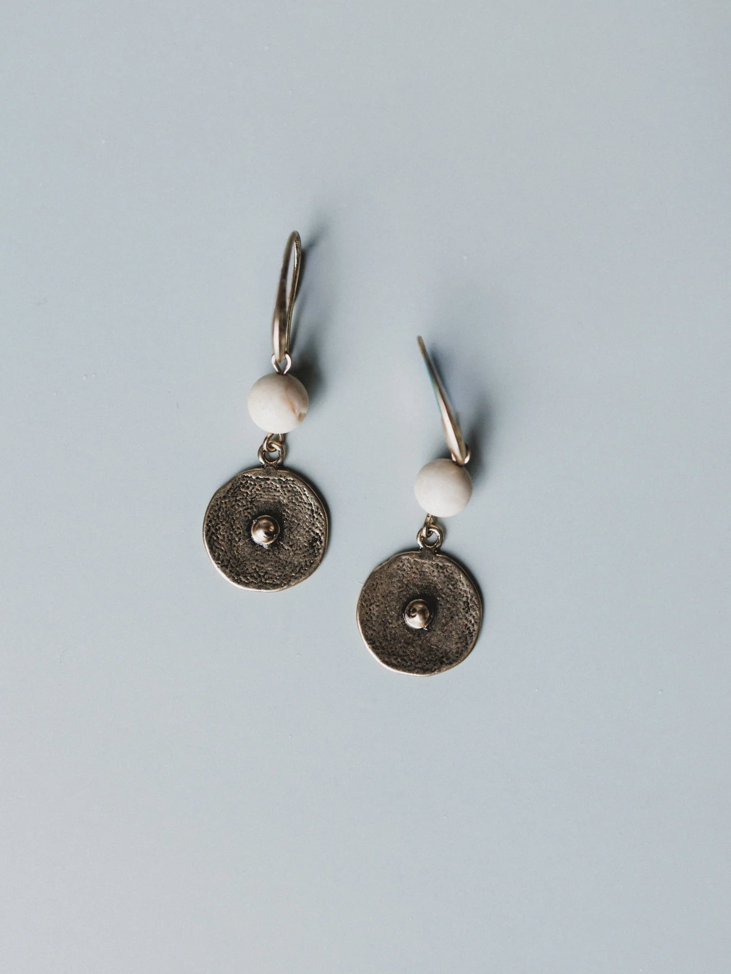 Roma Sun Pendant Earrings - White - Image 3