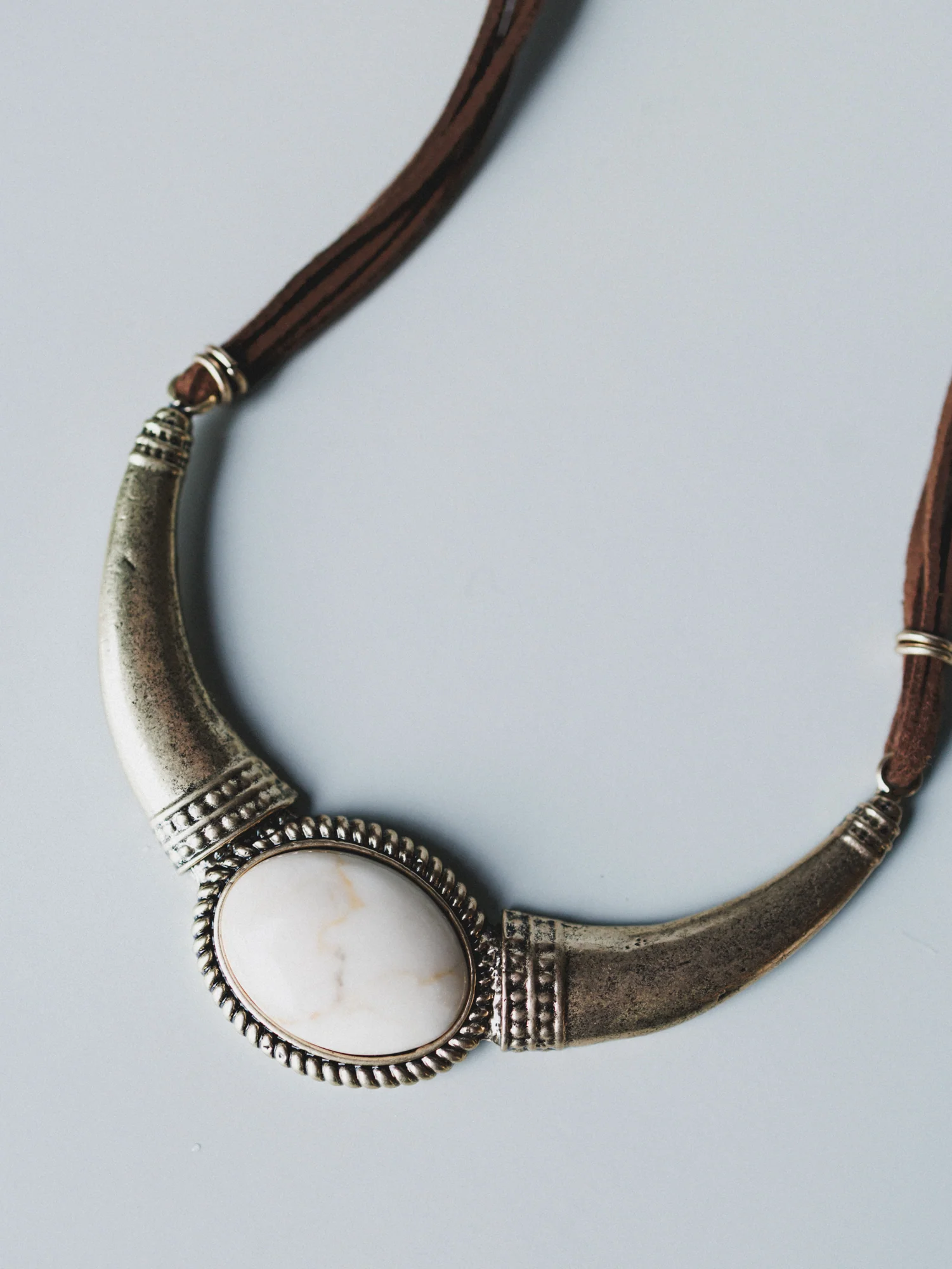 Roma Sun Statement Necklace - White - Image 3