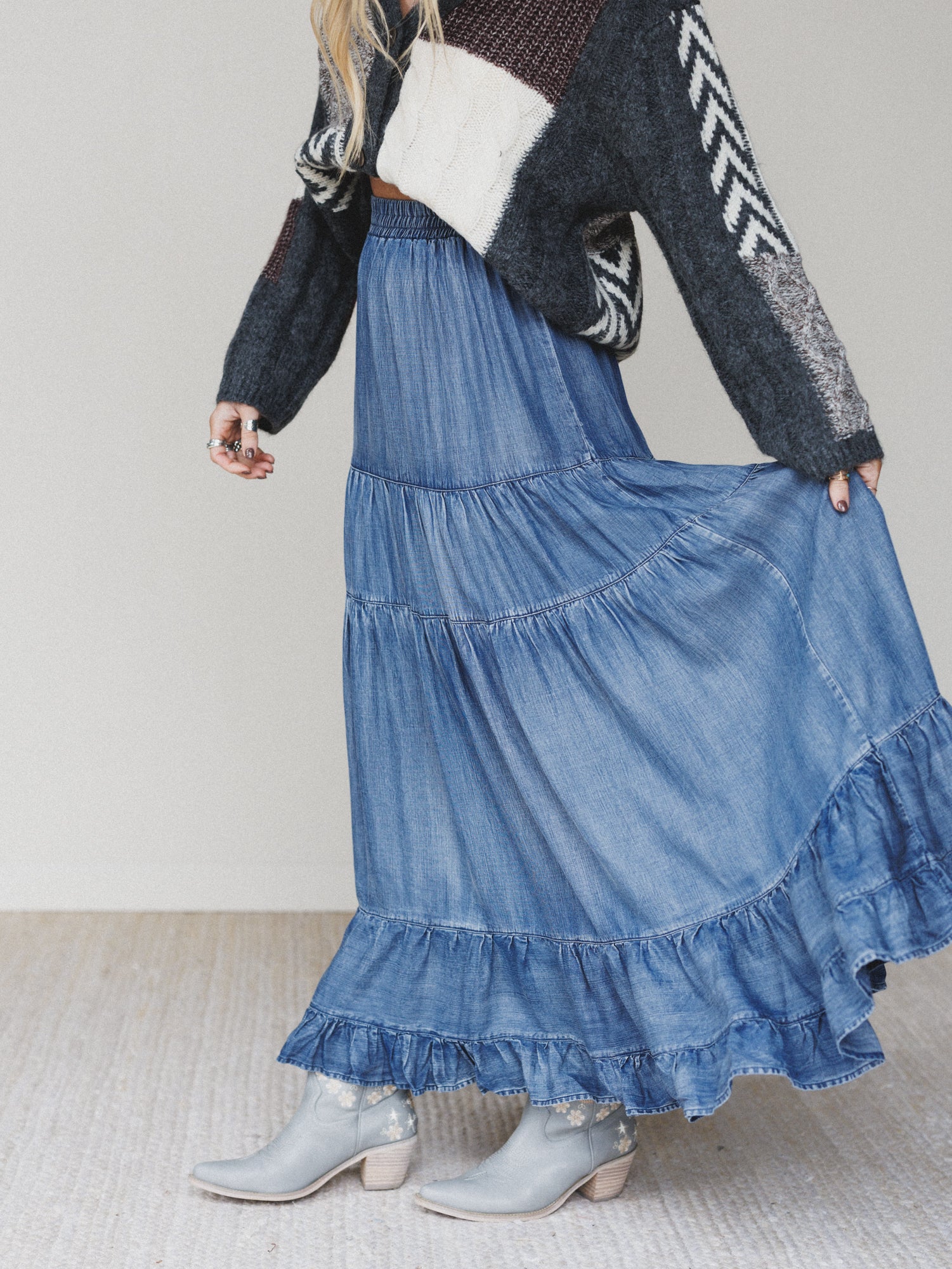 Romantic Meadows Denim Skirt - Denim - Image 5