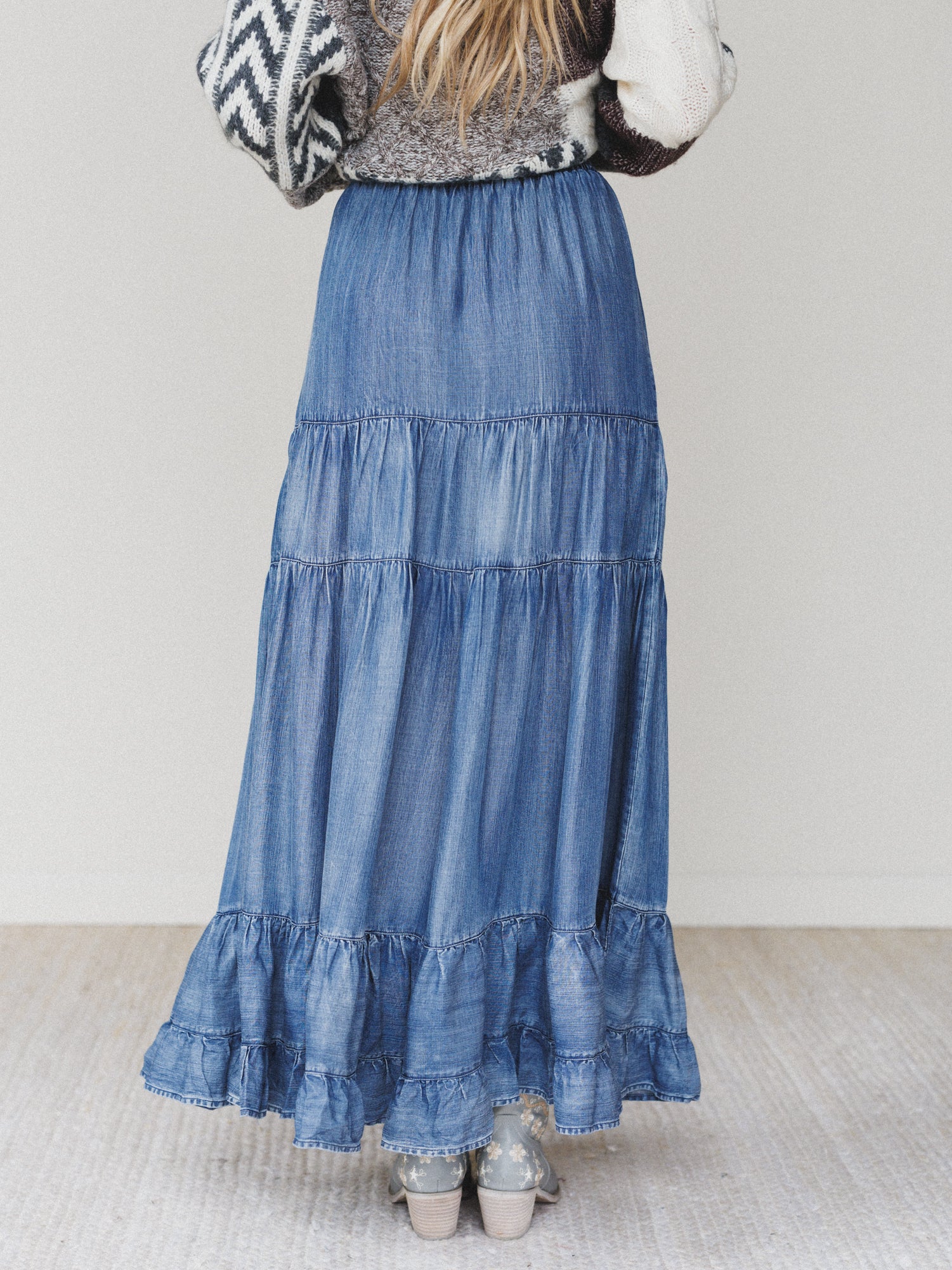 Romantic Meadows Denim Skirt - Denim - Image 6