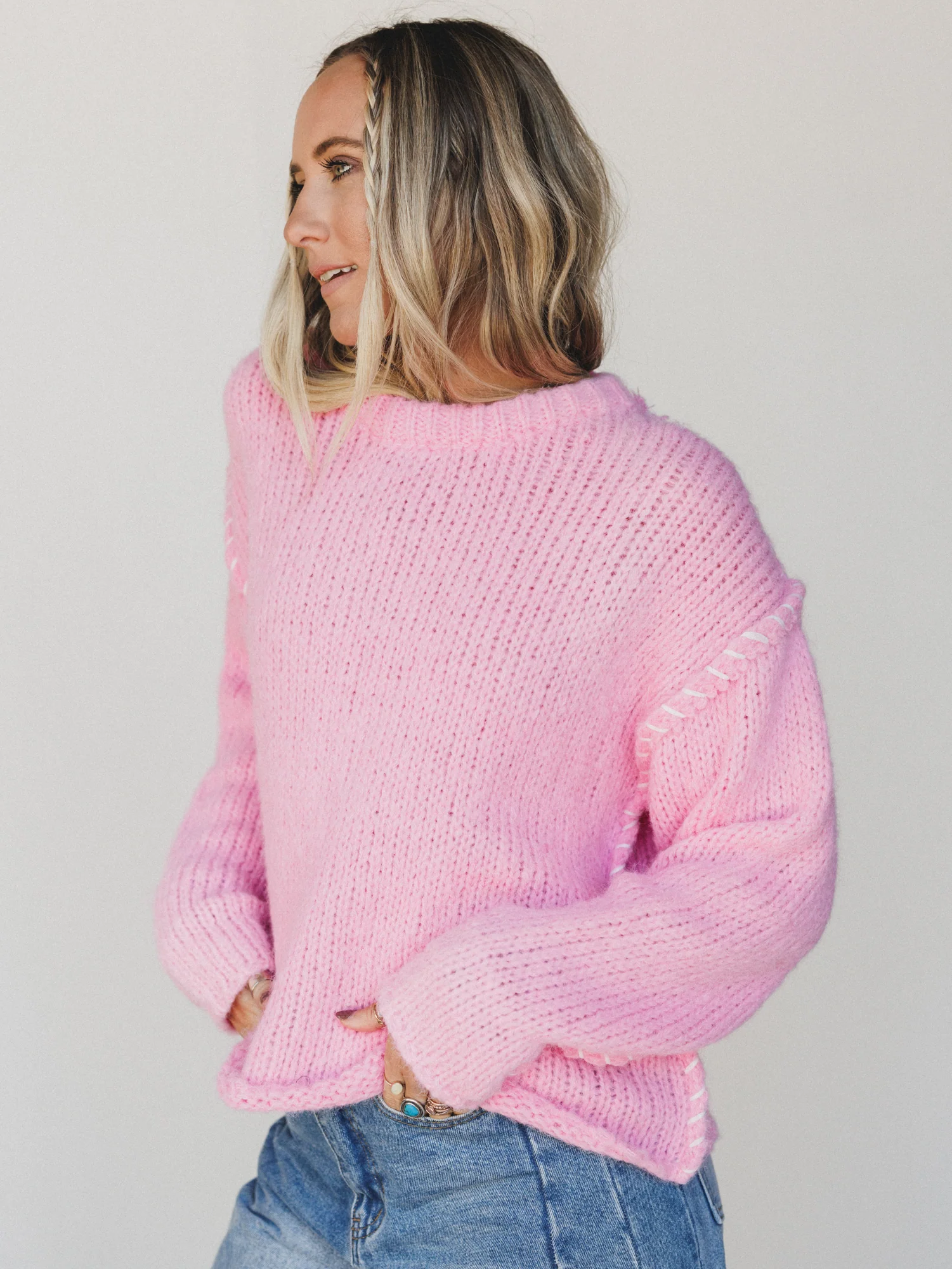 Rosy Days Sweater - Pink - Image 3