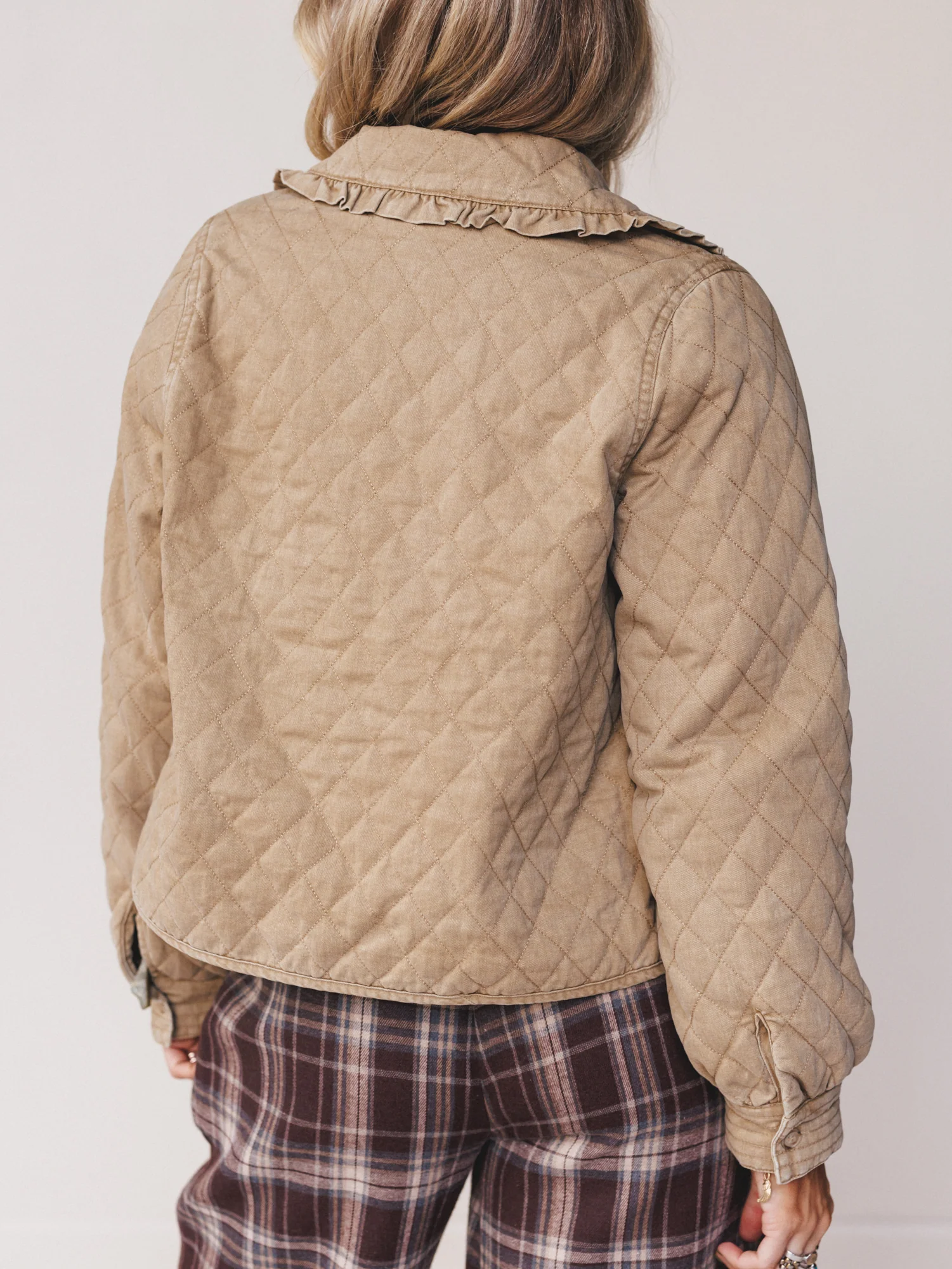 Rowan Cottage Quilted Jacket - Camel - Image 6