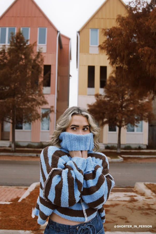 Ruby Striped Turtleneck Top - Blue Multi - Image 2