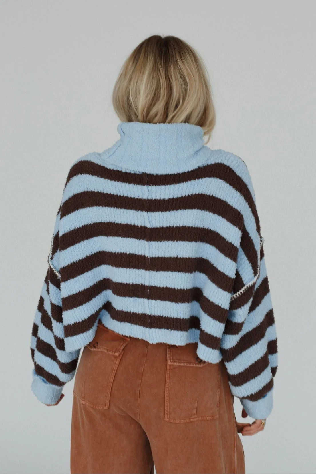 Ruby Striped Turtleneck Top - Blue Multi - Image 4