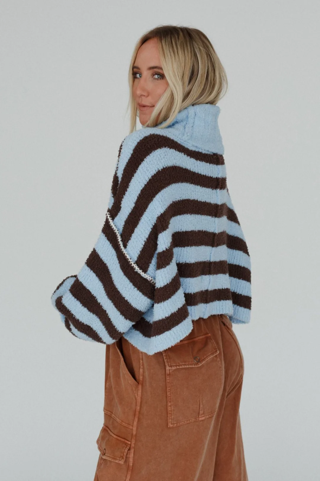 Ruby Striped Turtleneck Top - Blue Multi - Image 5