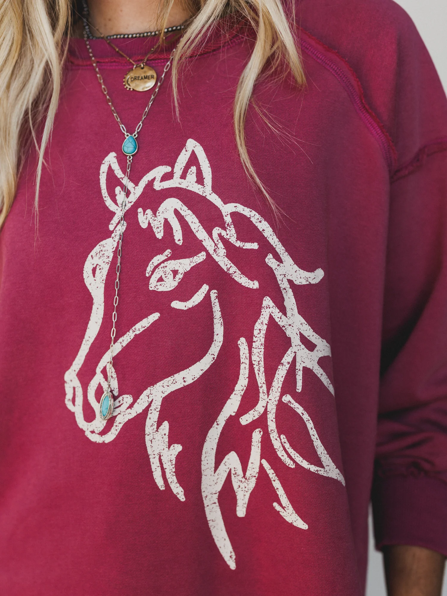 Running with Horses Sweatshirt - Raspberry - Image 2