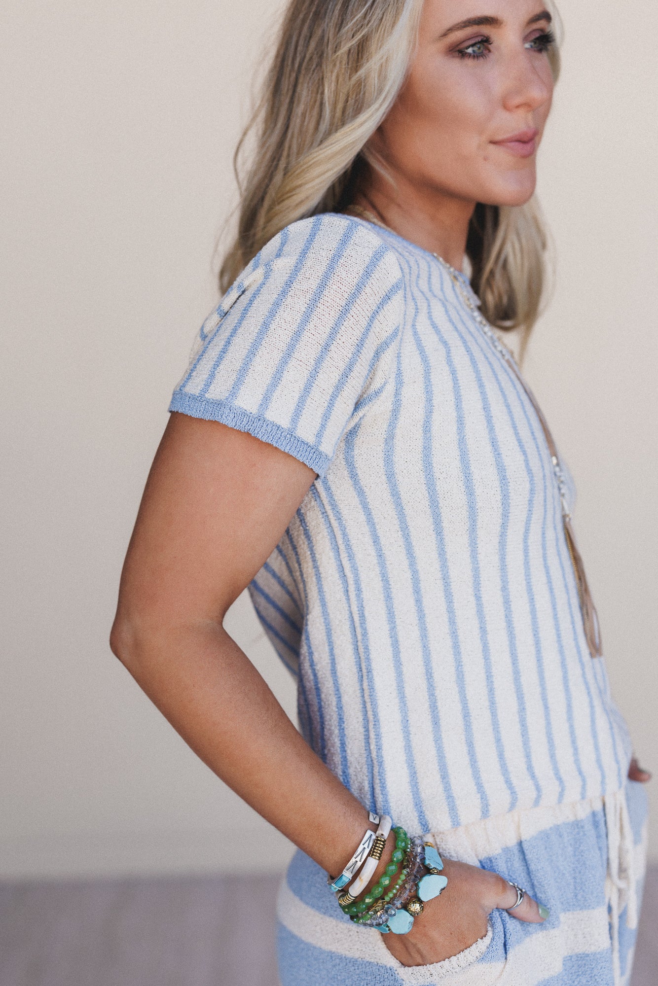 Salt Kissed Striped Top - Ivory Multi - Image 4