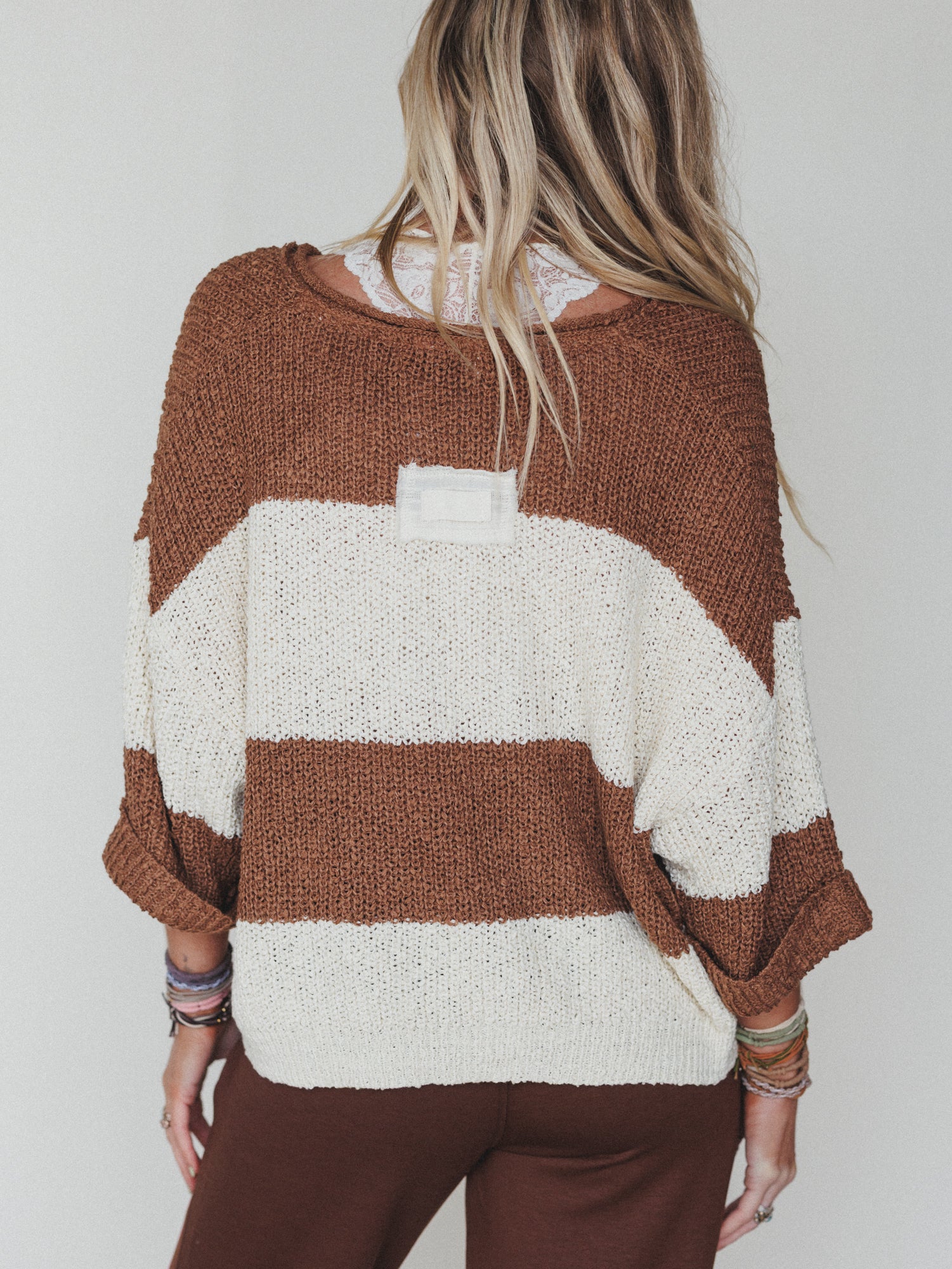 Sandy Stripes Sweater - Deep Camel - Image 2