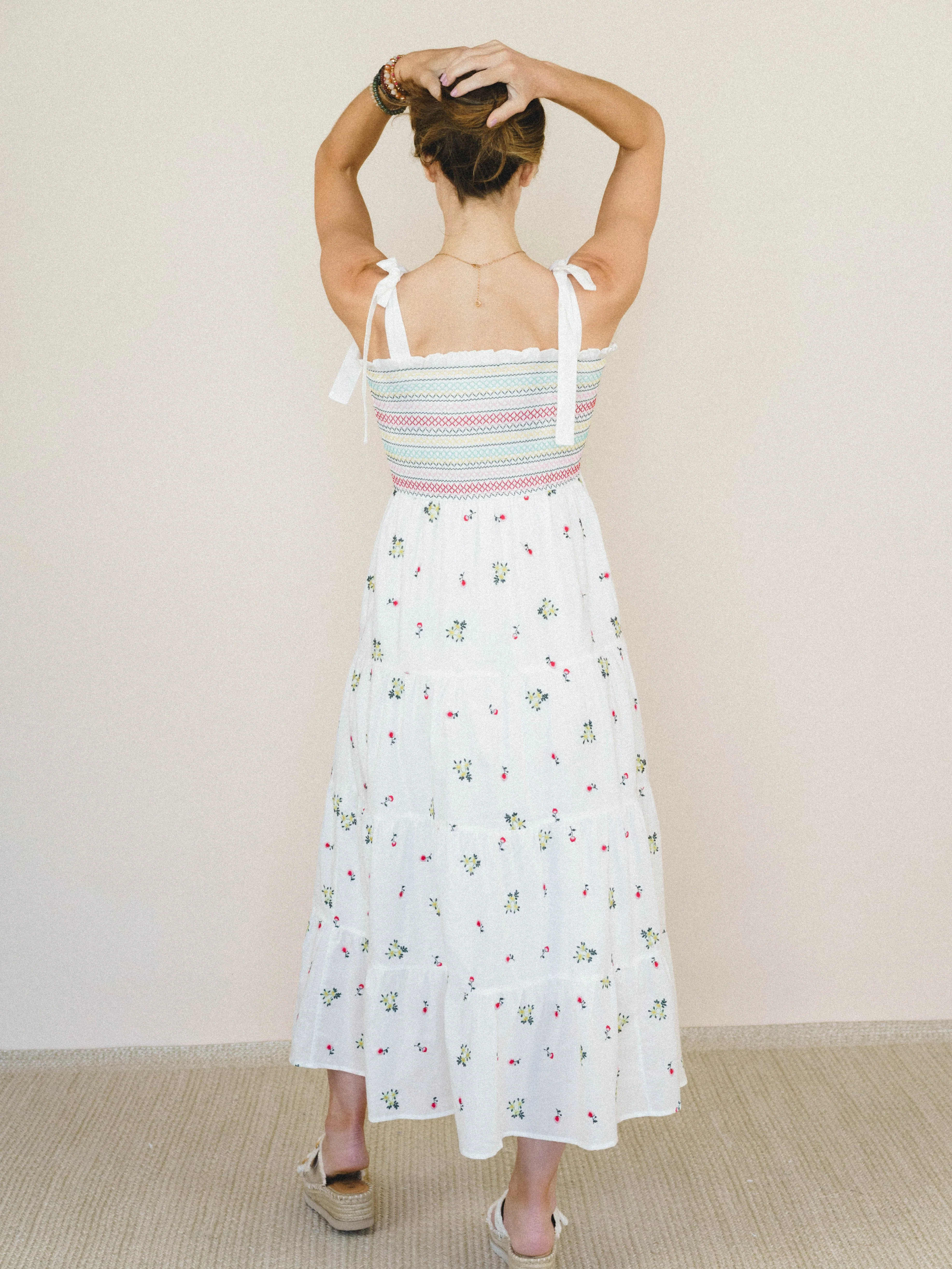 Santorini Embroidered Dress - Off White - Image 5