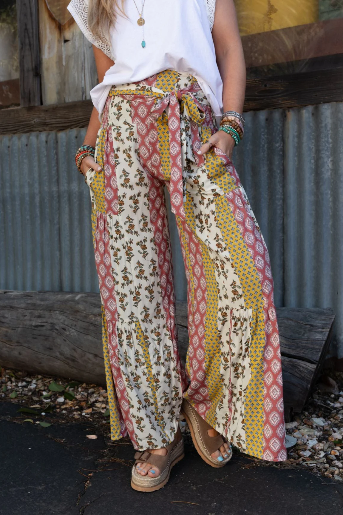 The Nest Secret Admirer Printed Pants - Patchwork Multi - Image 7