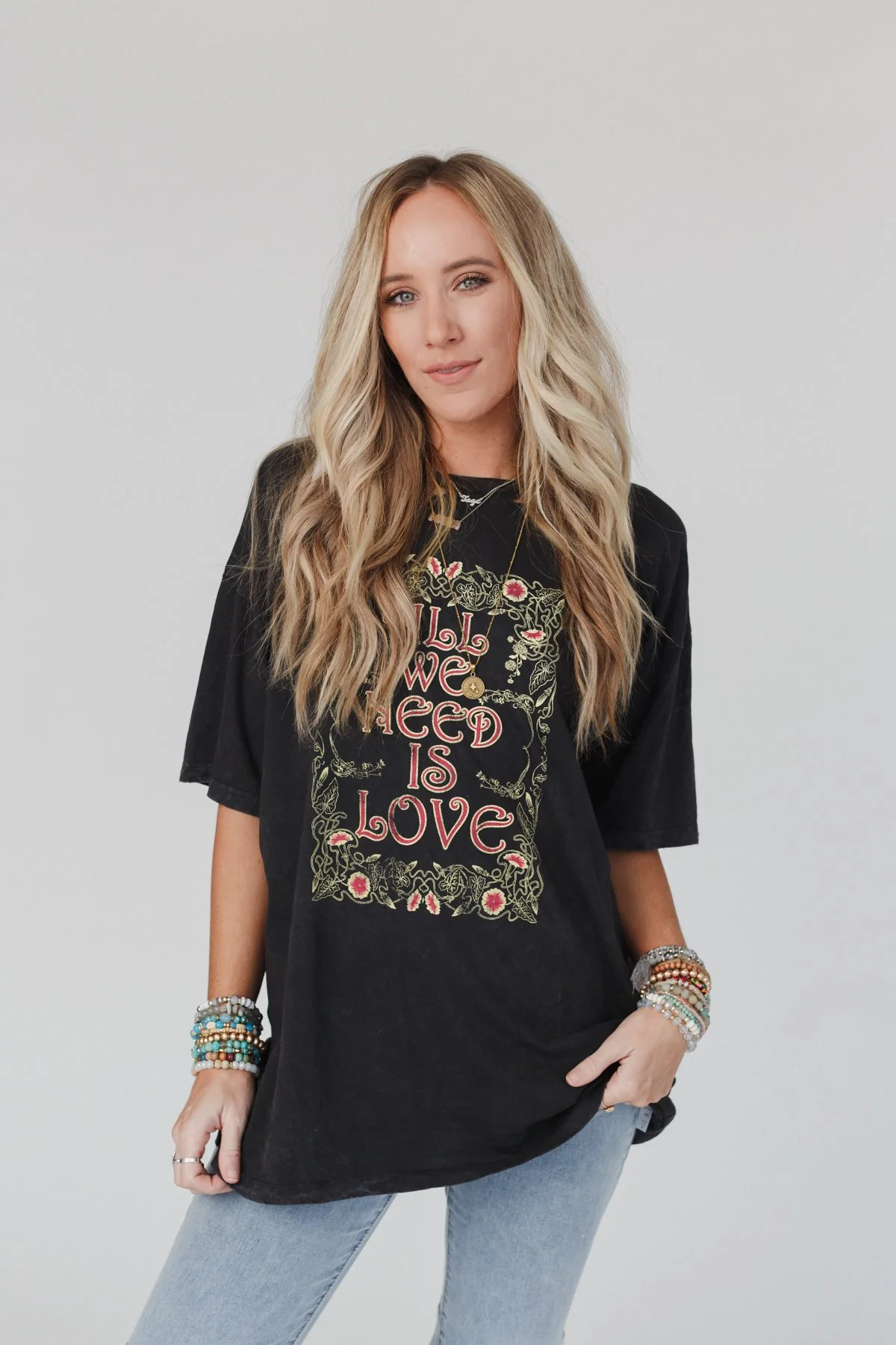 Share The Love Graphic Tee - Charcoal - Image 7