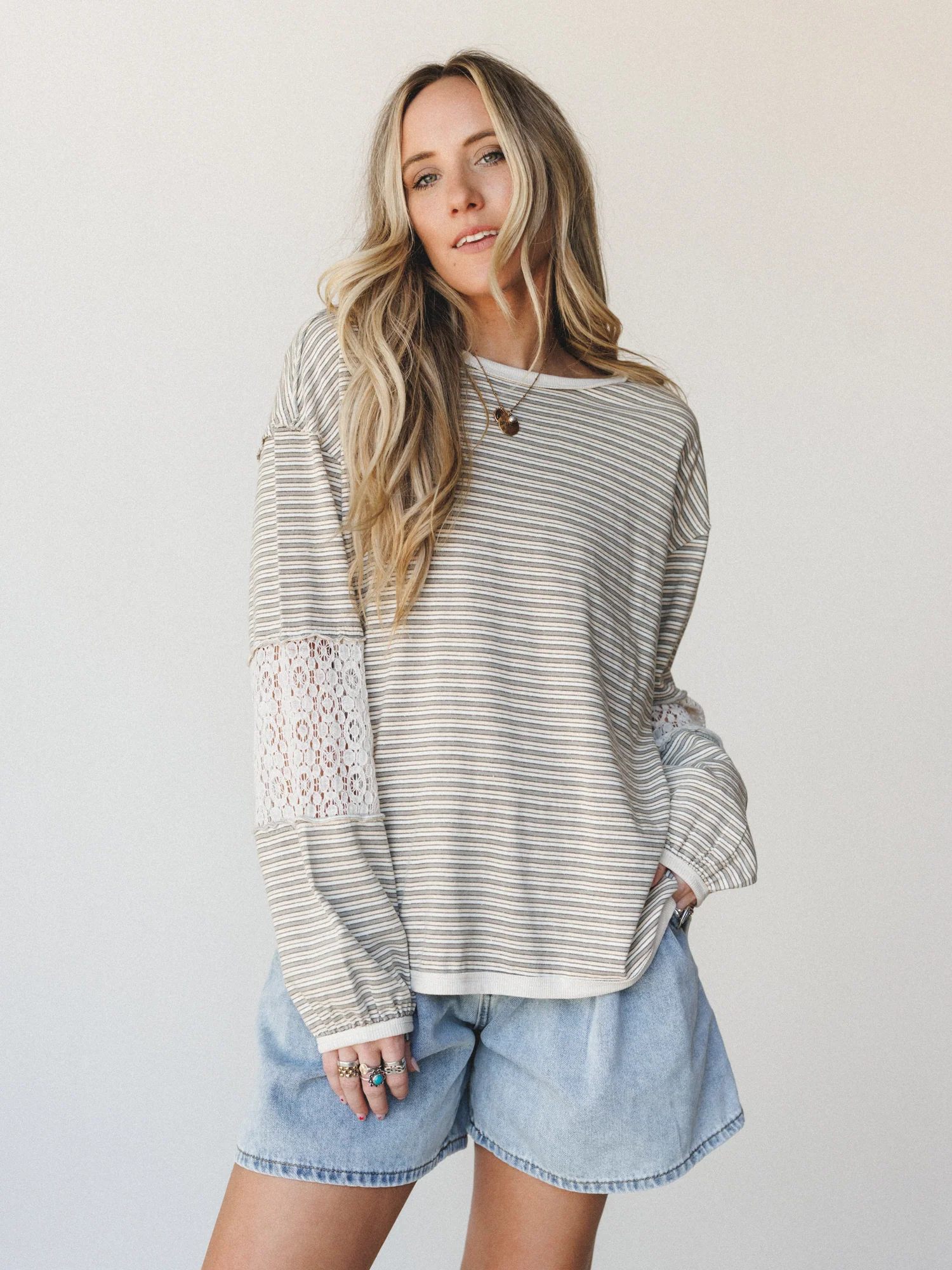 Shelby Long Sleeve Top - Grey - Image 2