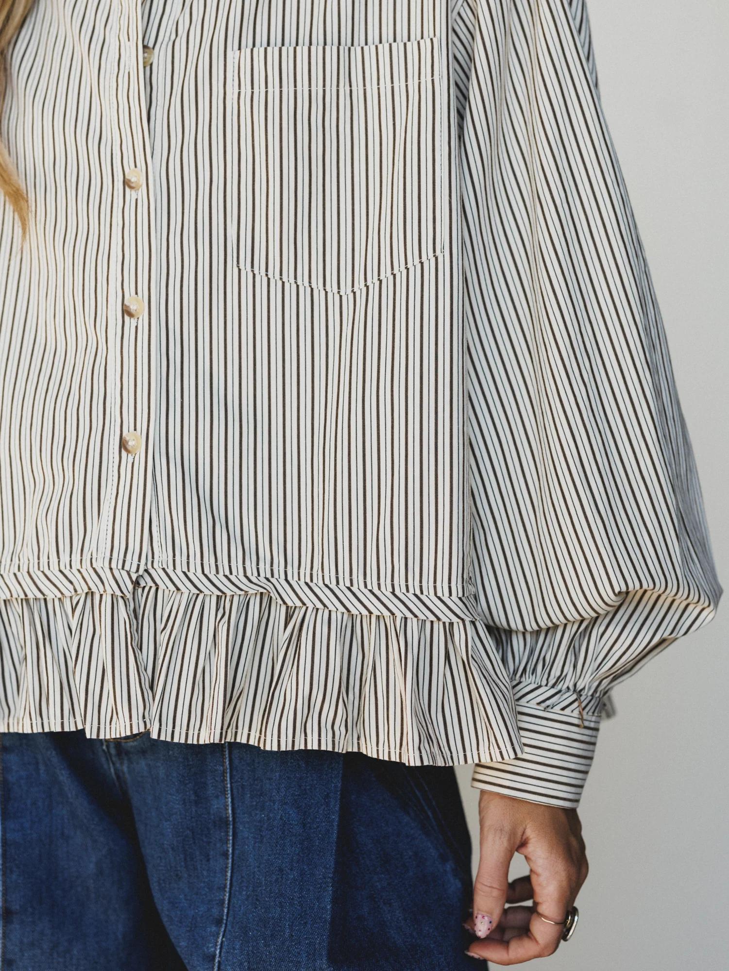 She's A Natural Ruffle Hem Blouse - Ivory - Image 4