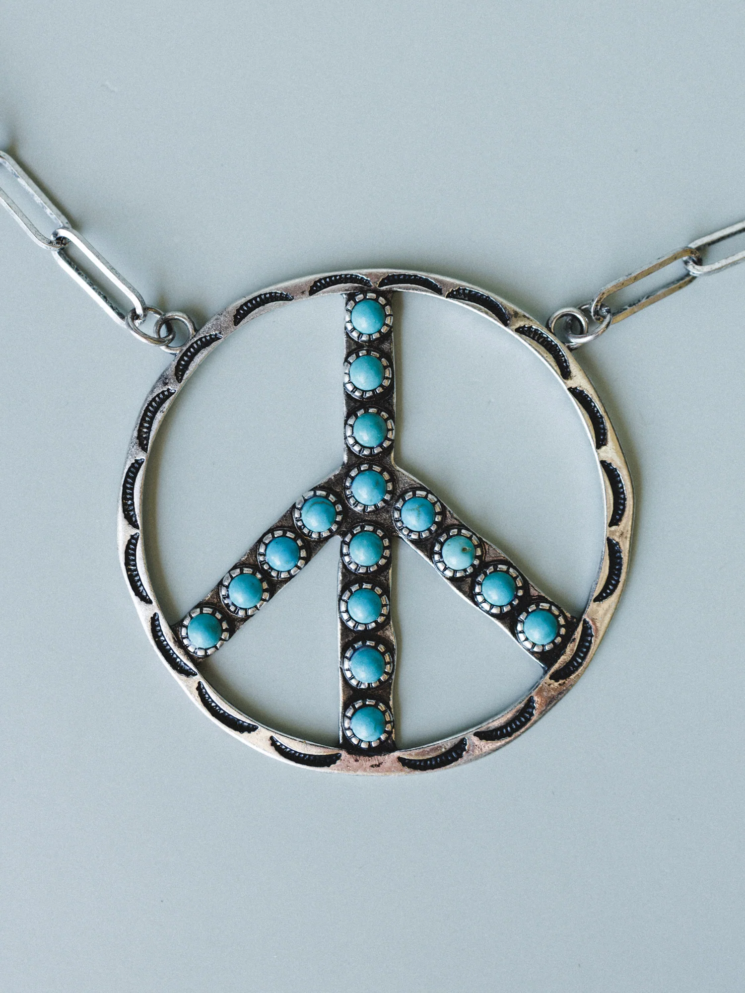 Show Peace Necklace and Earring Set - Turquoise - Image 3