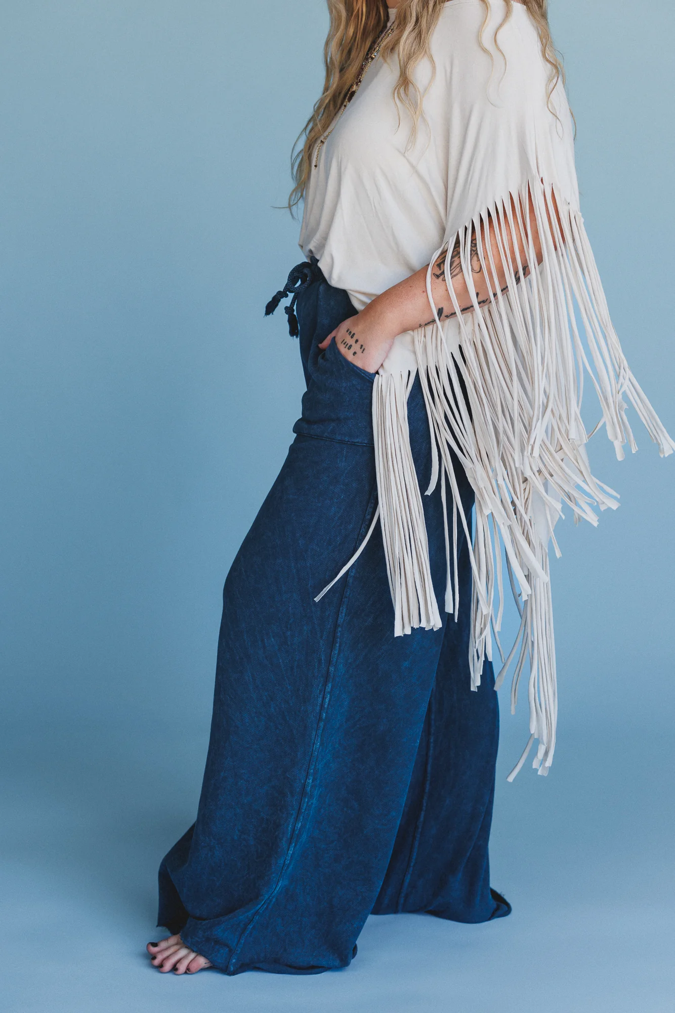 The Nest Showstopper Fringe Top - Oat - Image 3