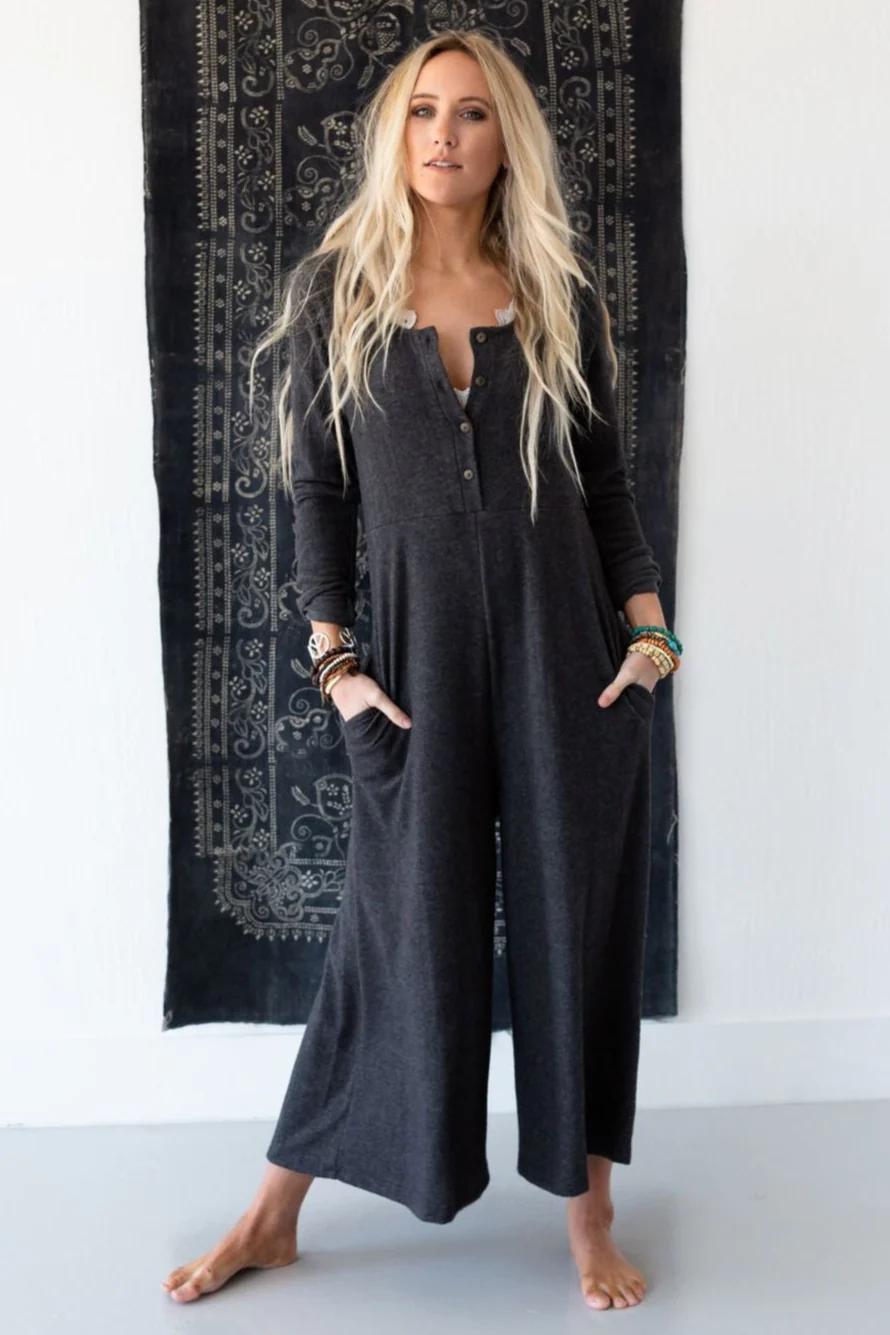 Simply Comfort Jumpsuit - Dark Gray - Image 4
