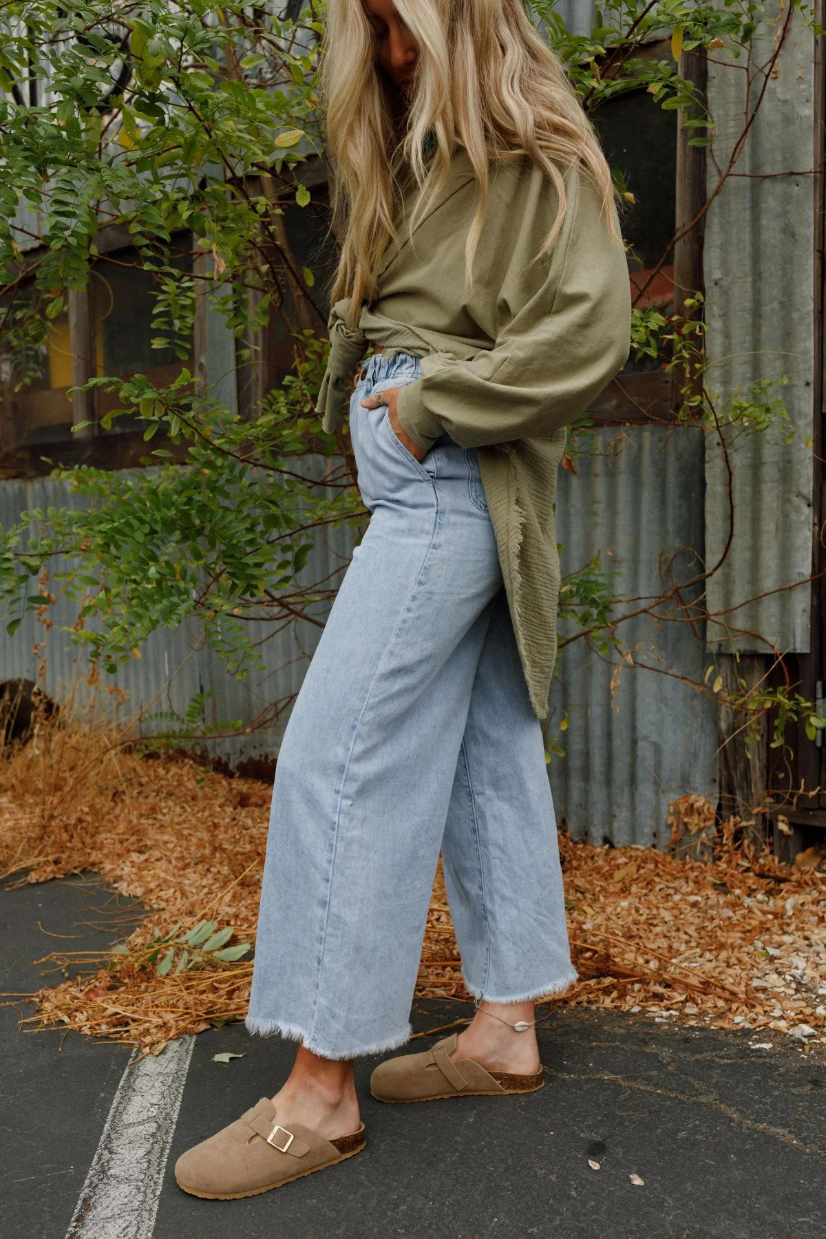 Simply You Wide Leg Jeans - Washed Denim - Image 4