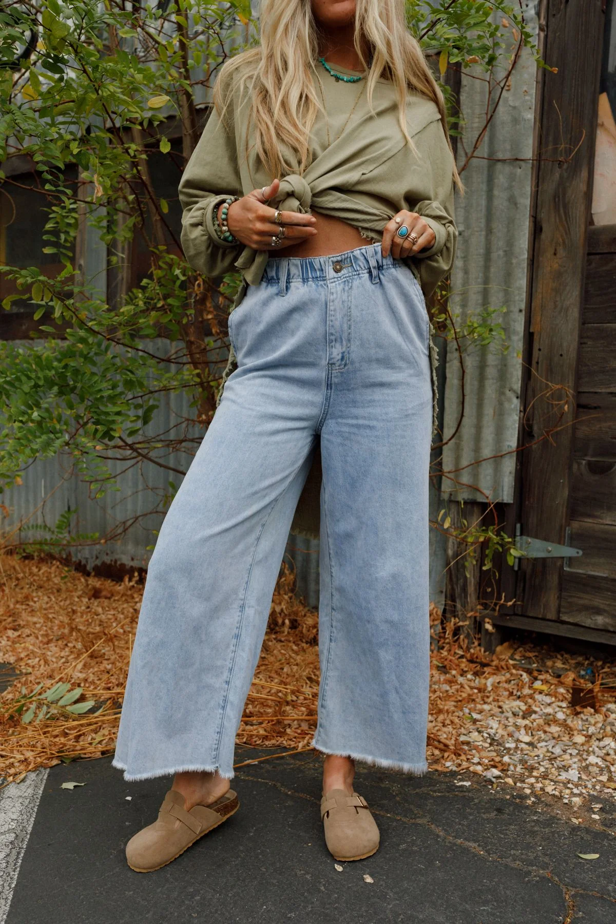 Simply You Wide Leg Jeans - Washed Denim - Image 5