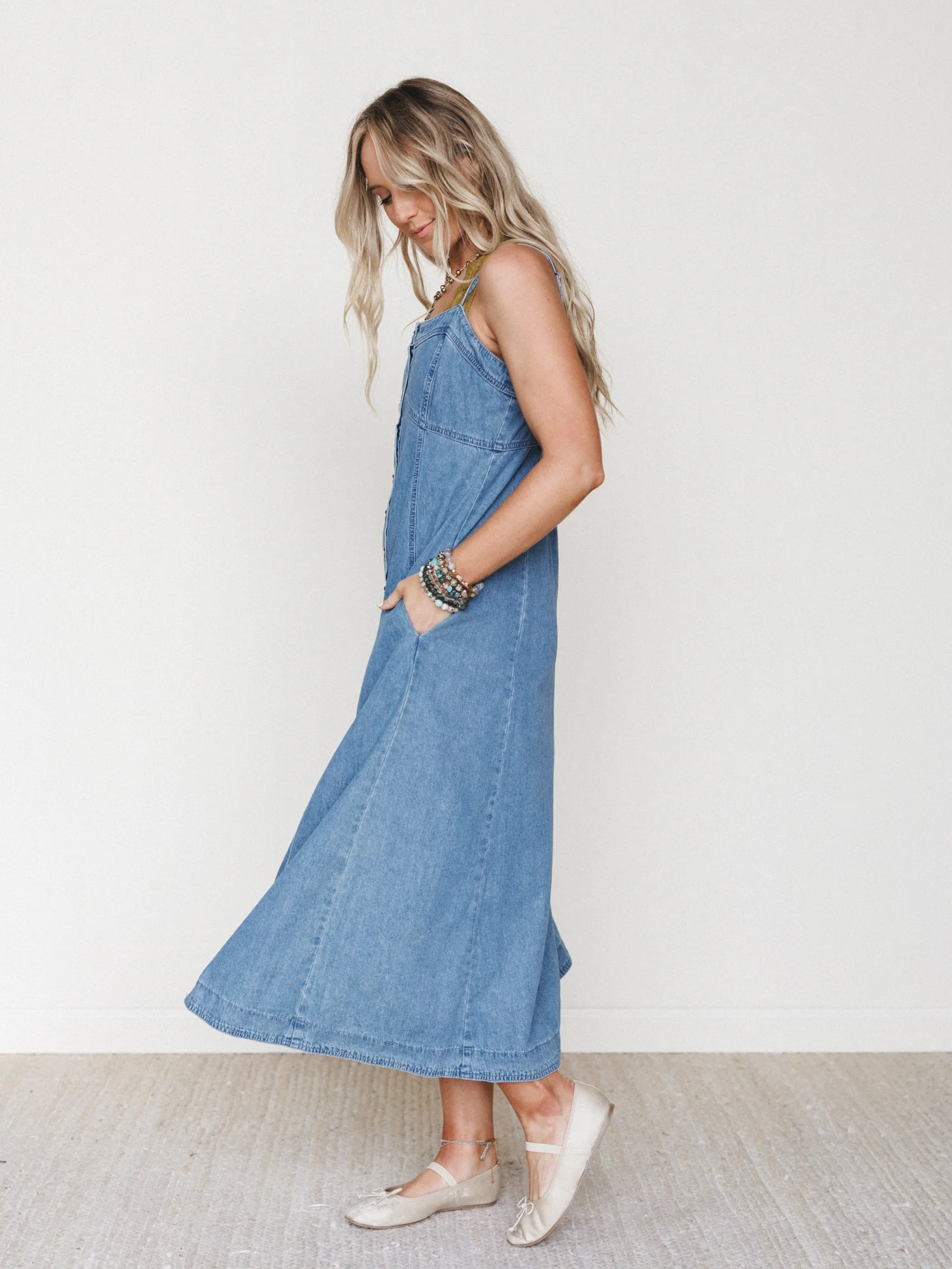Small Town Girl Dress - Light Wash - Image 4