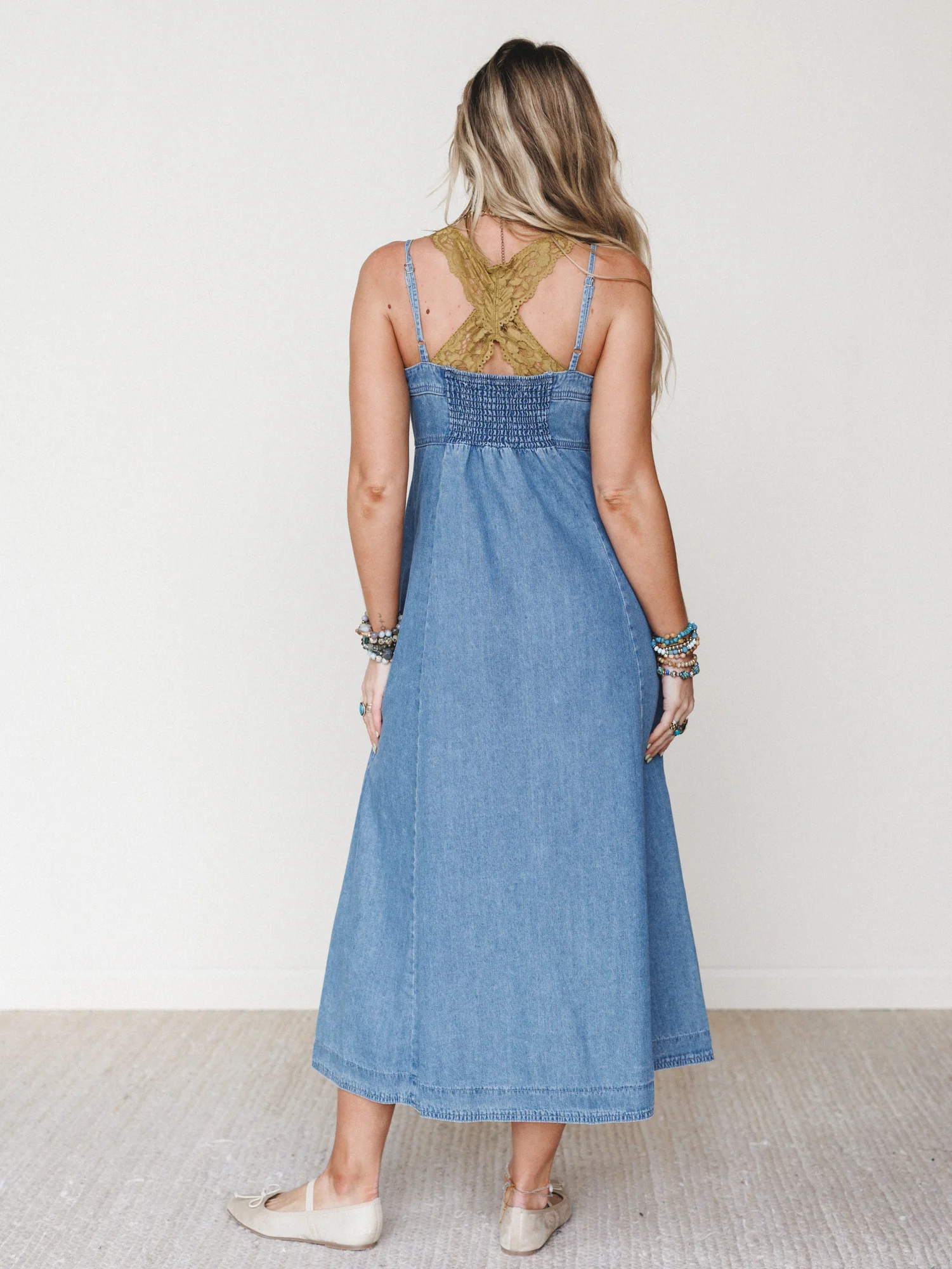 Small Town Girl Dress - Light Wash - Image 7