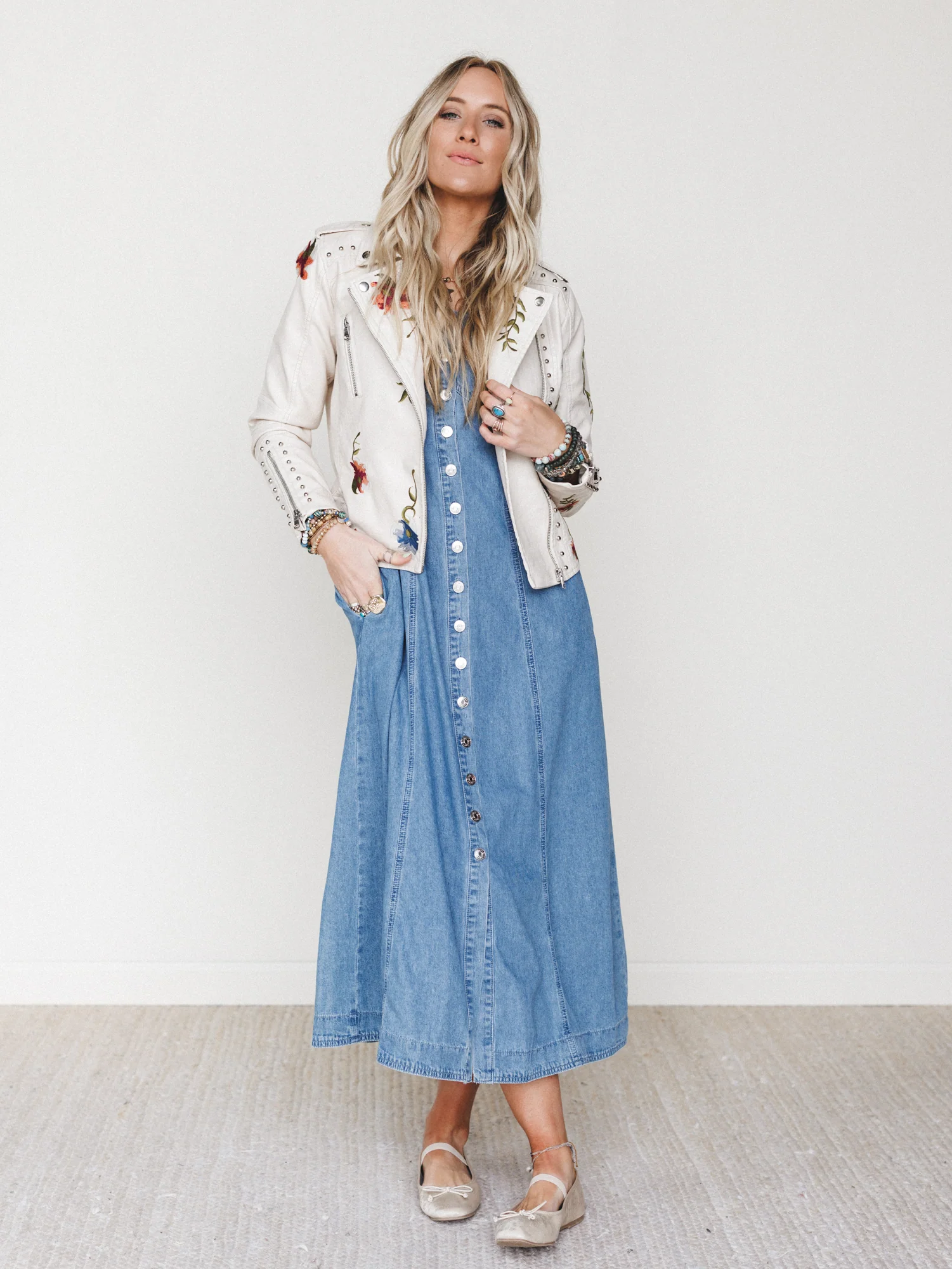 Small Town Girl Dress - Light Wash - Image 8