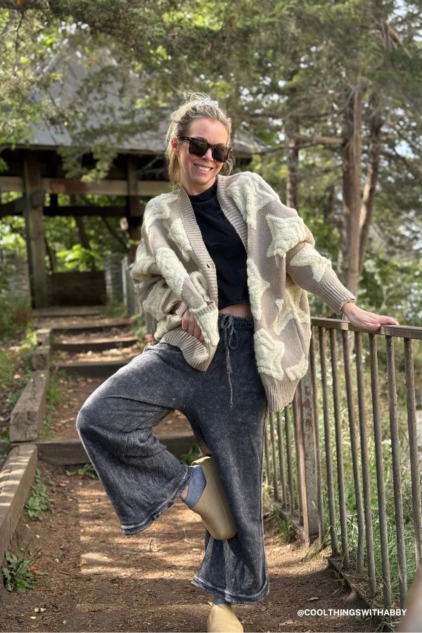 Wrapped In Stars Oversized Cardigan - Taupe - Image 8