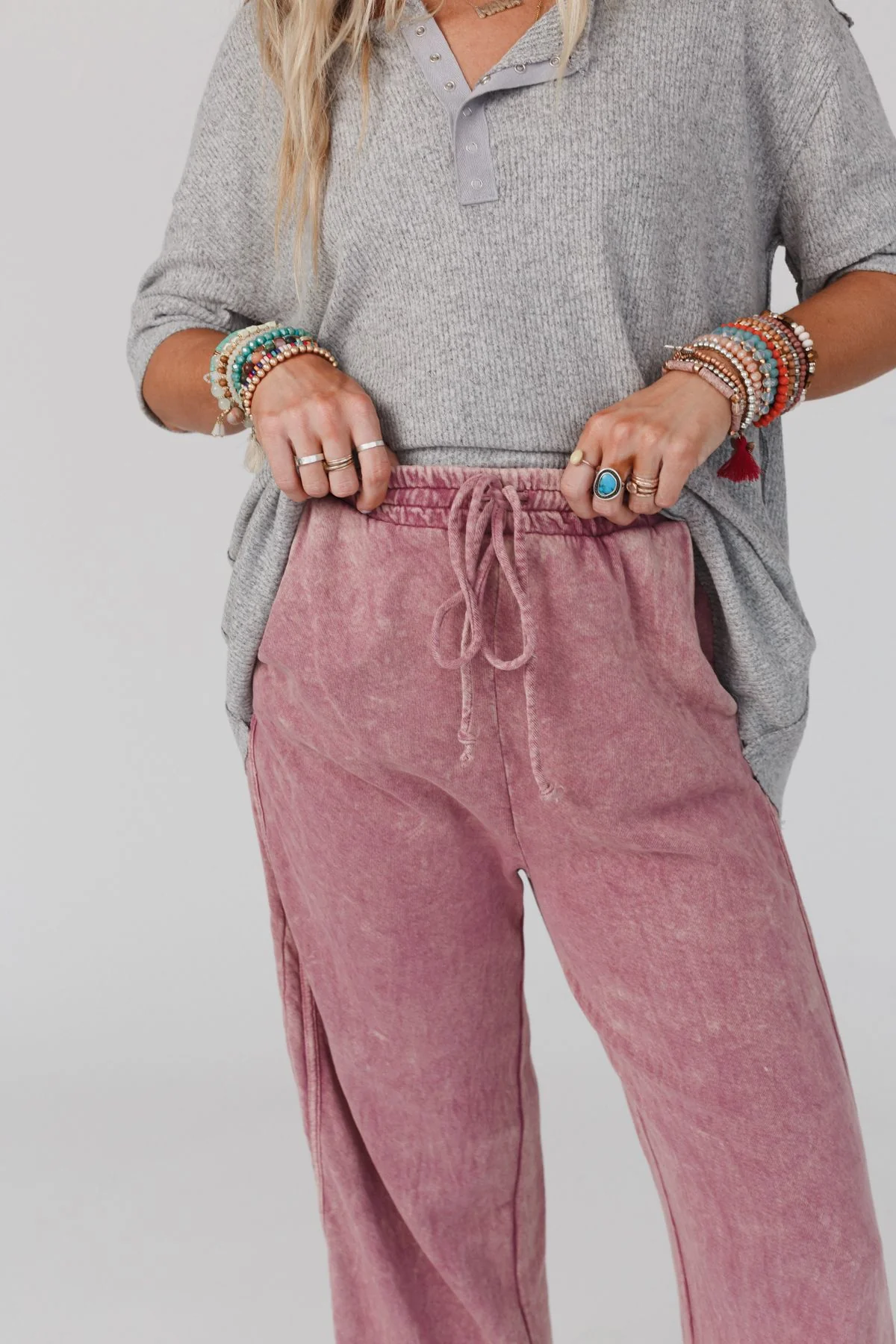 So Comfy Wide Leg Pant Full Length - Mauve - Image 6