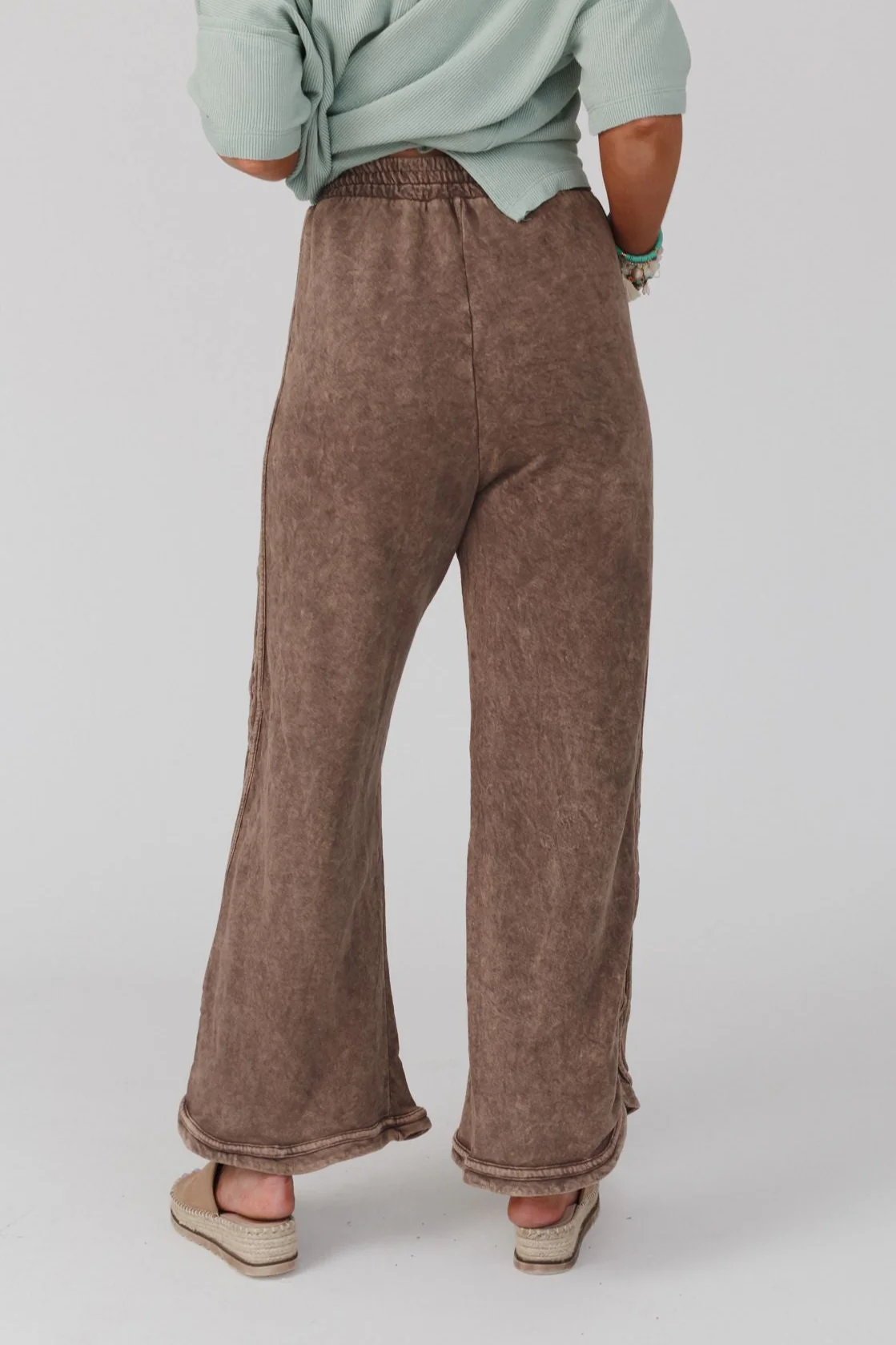 So Comfy Wide Leg Pant Full Length - Brown - Image 5