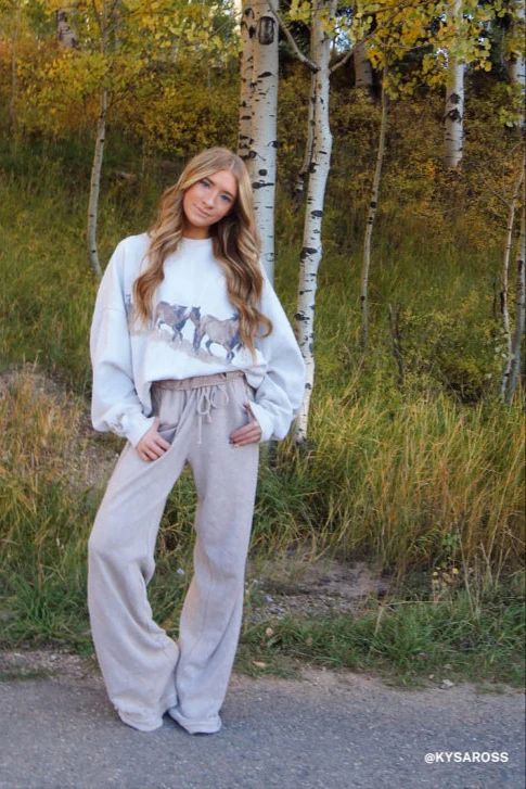 So Comfy Wide Leg Pant Full Length - Taupe - Pre Order