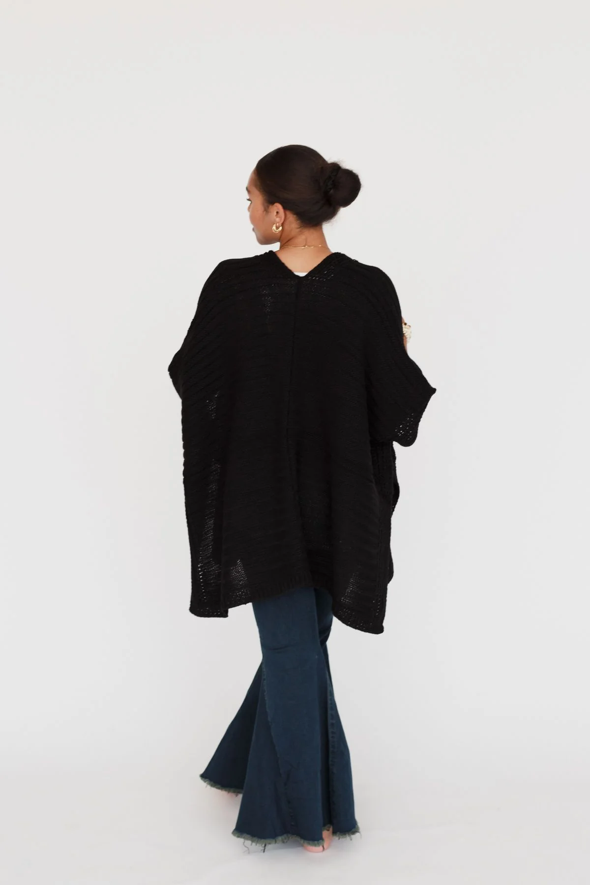 So Deserving Knit Ruana - Black - Image 3