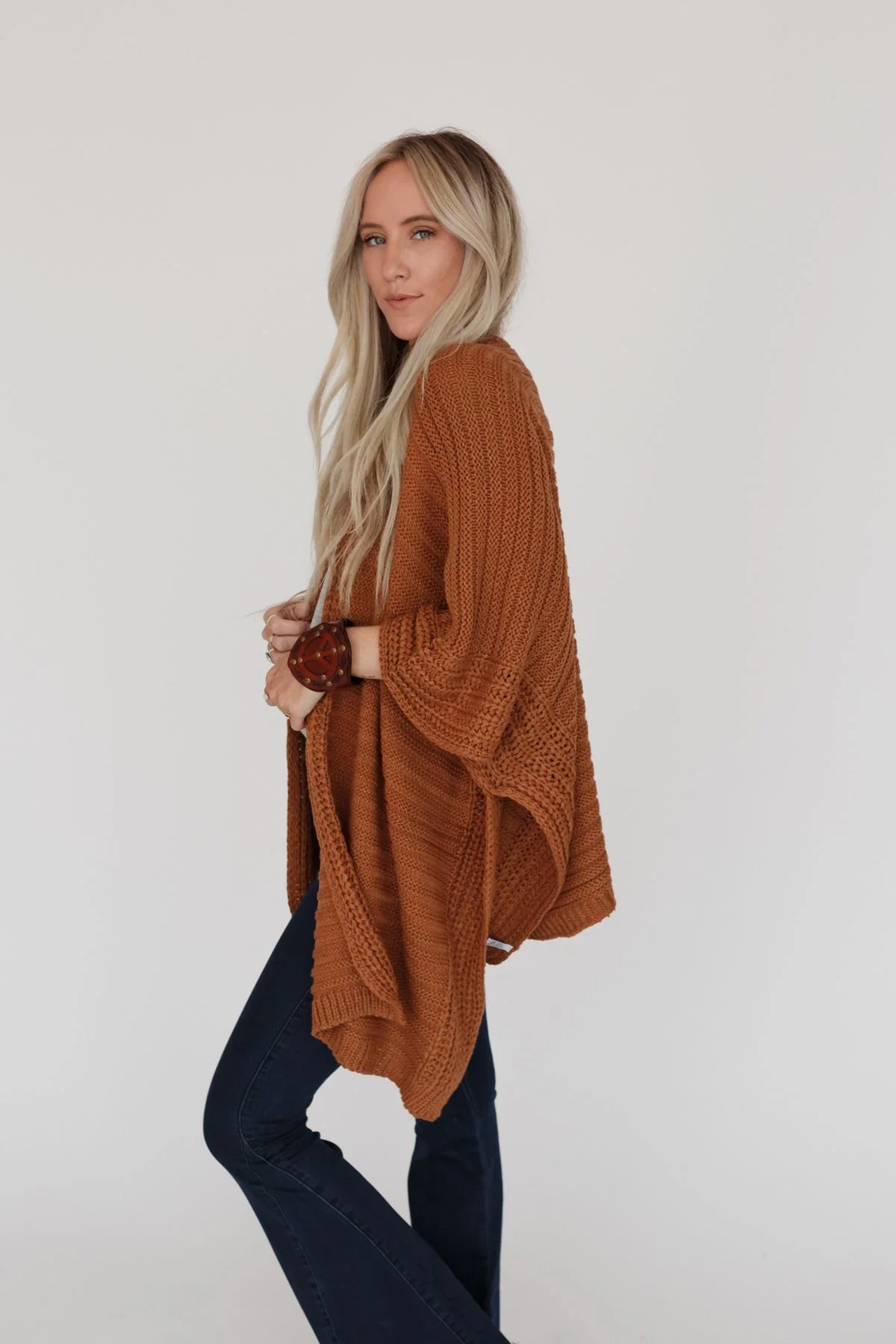 So Deserving Knit Ruana - Camel - Image 2