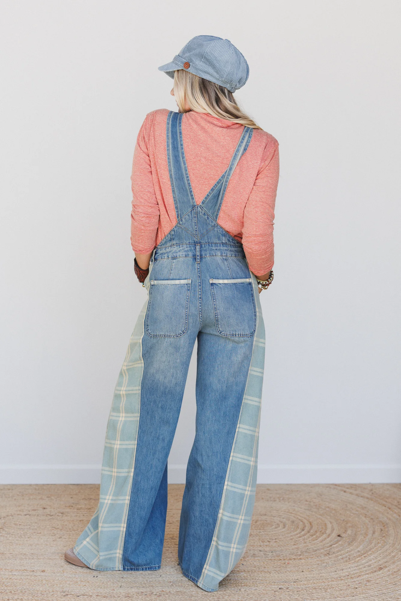 So Fine Contrast Denim Overalls - Medium Wash - Image 5