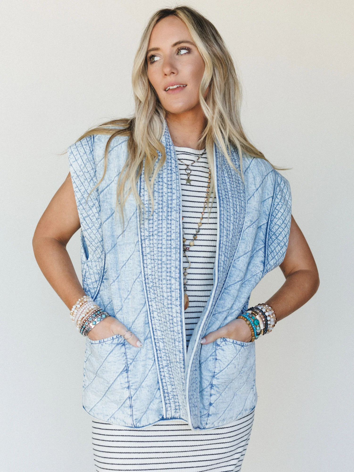 Soft Edge Vest - Denim