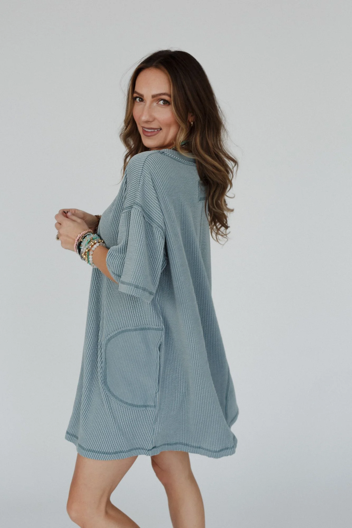 The Nest Soft Touch Tunic Dress - Seafoam - Pre Order