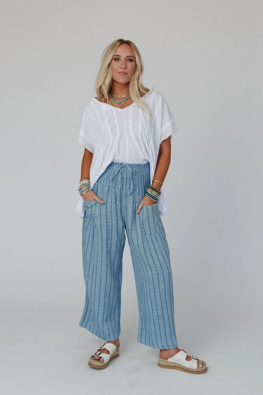 Solana Striped Pants - Blue - Image 2