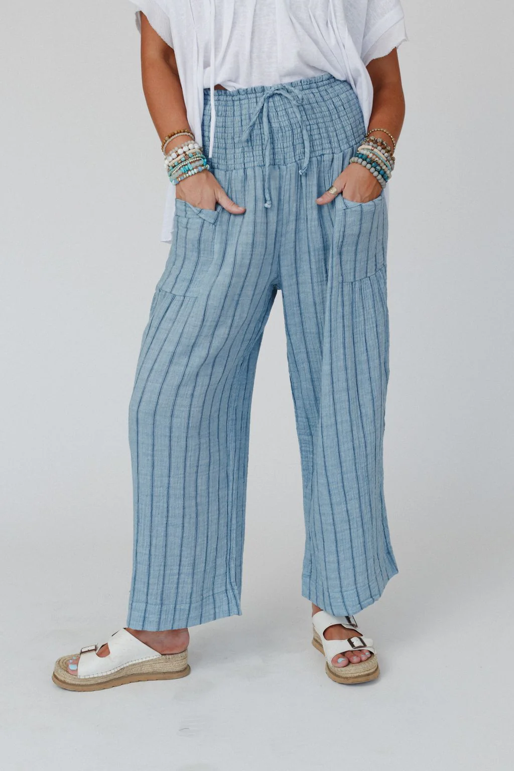 Solana Striped Pants - Blue - Image 3