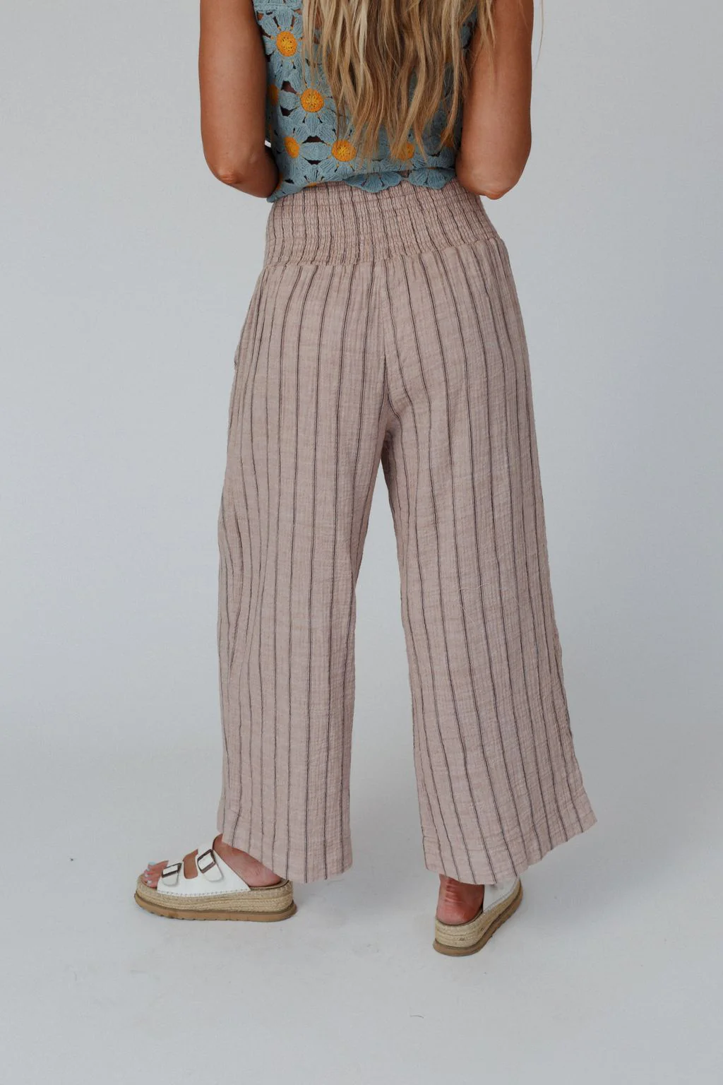 Solana Striped Pants - Mocha - Image 4