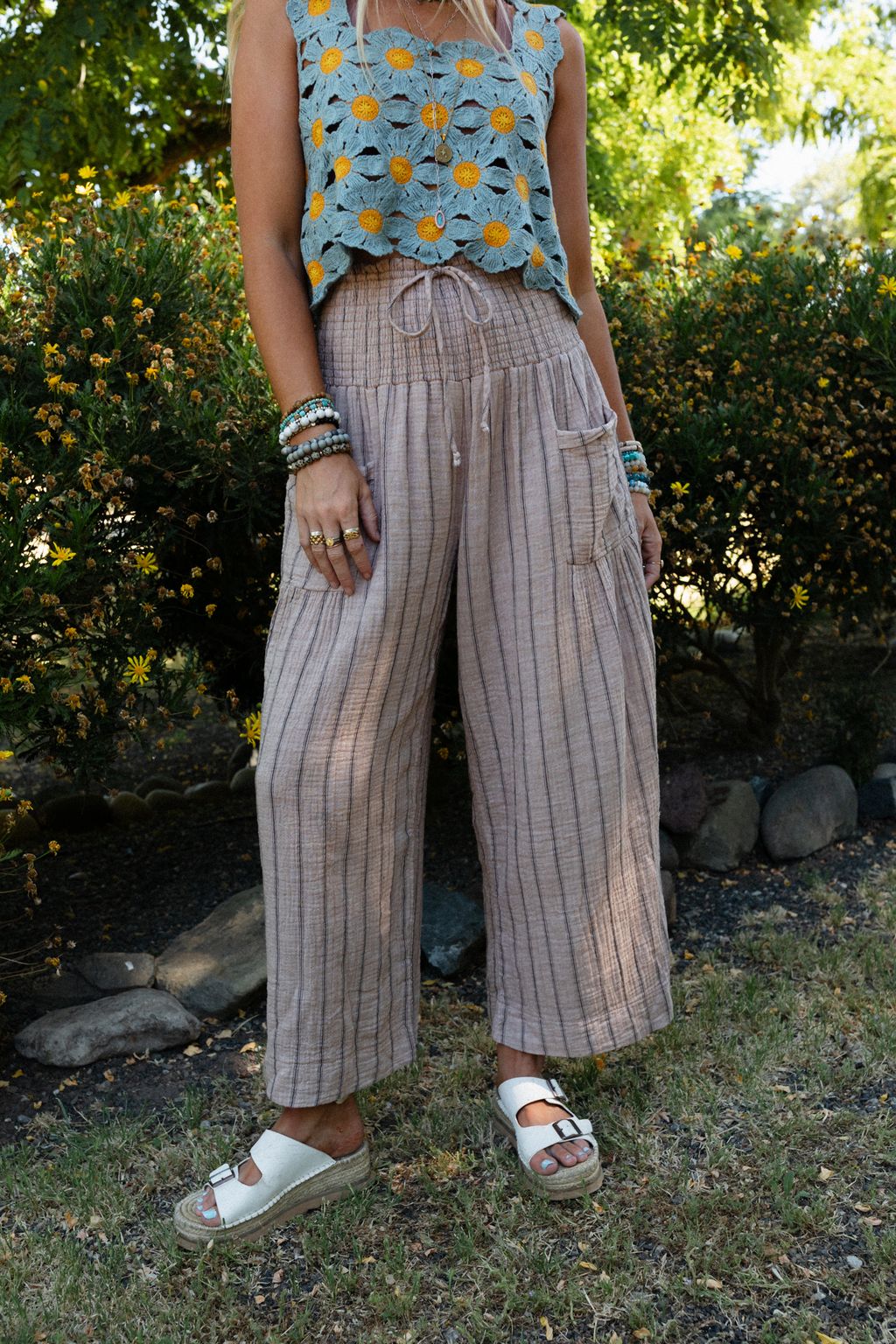 Solana Striped Pants - Mocha - Pre Order - Image 2