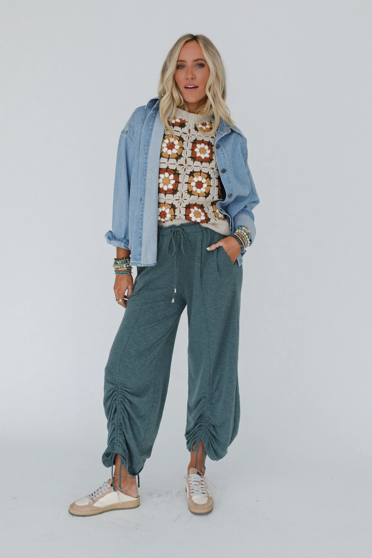 The Nest Solie Cinched Pants - Green Olive - Image 4