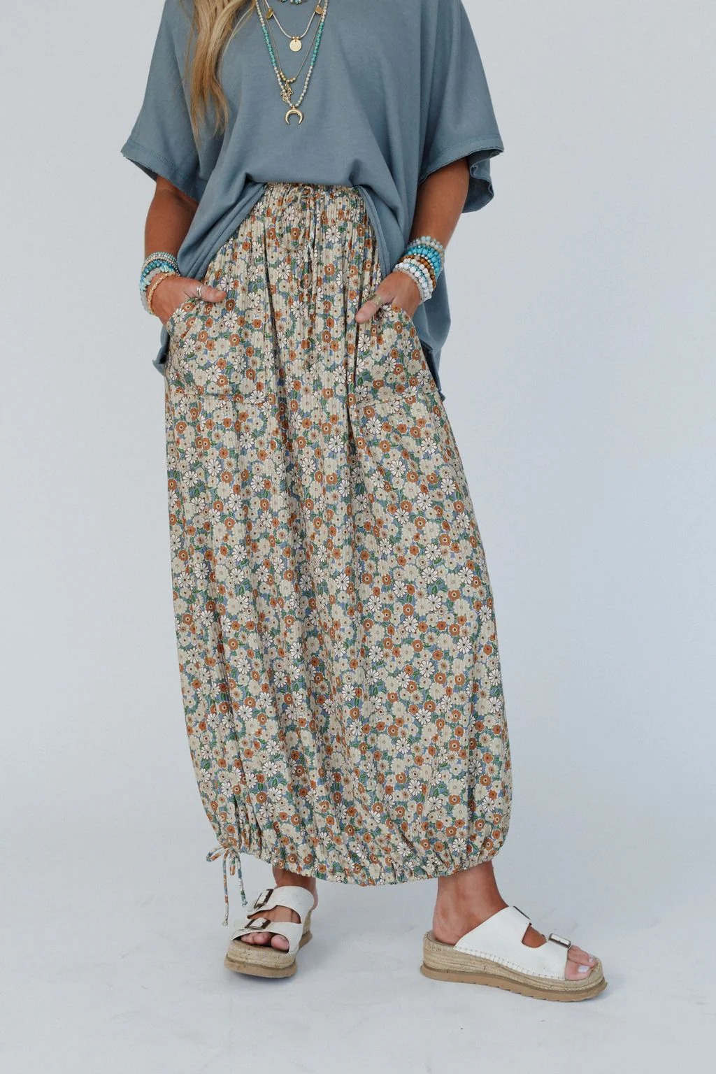 The Nest Solstice Song Cinched Skirt - Khaki - Image 6